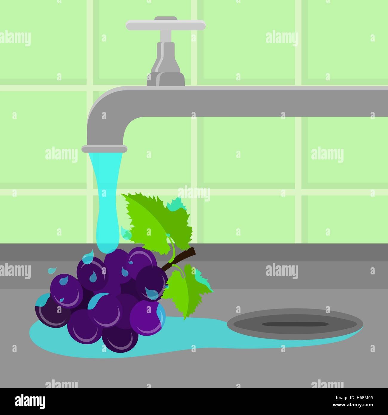 Green grape in water splash Stock Vector Images Alamy