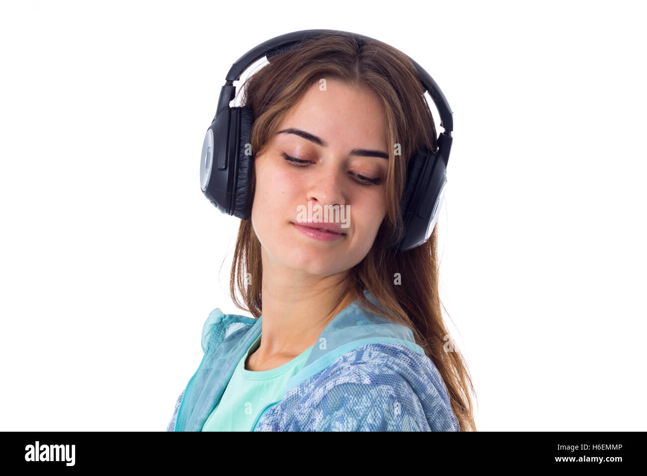 Young woman in headphones Stock Photo - Alamy