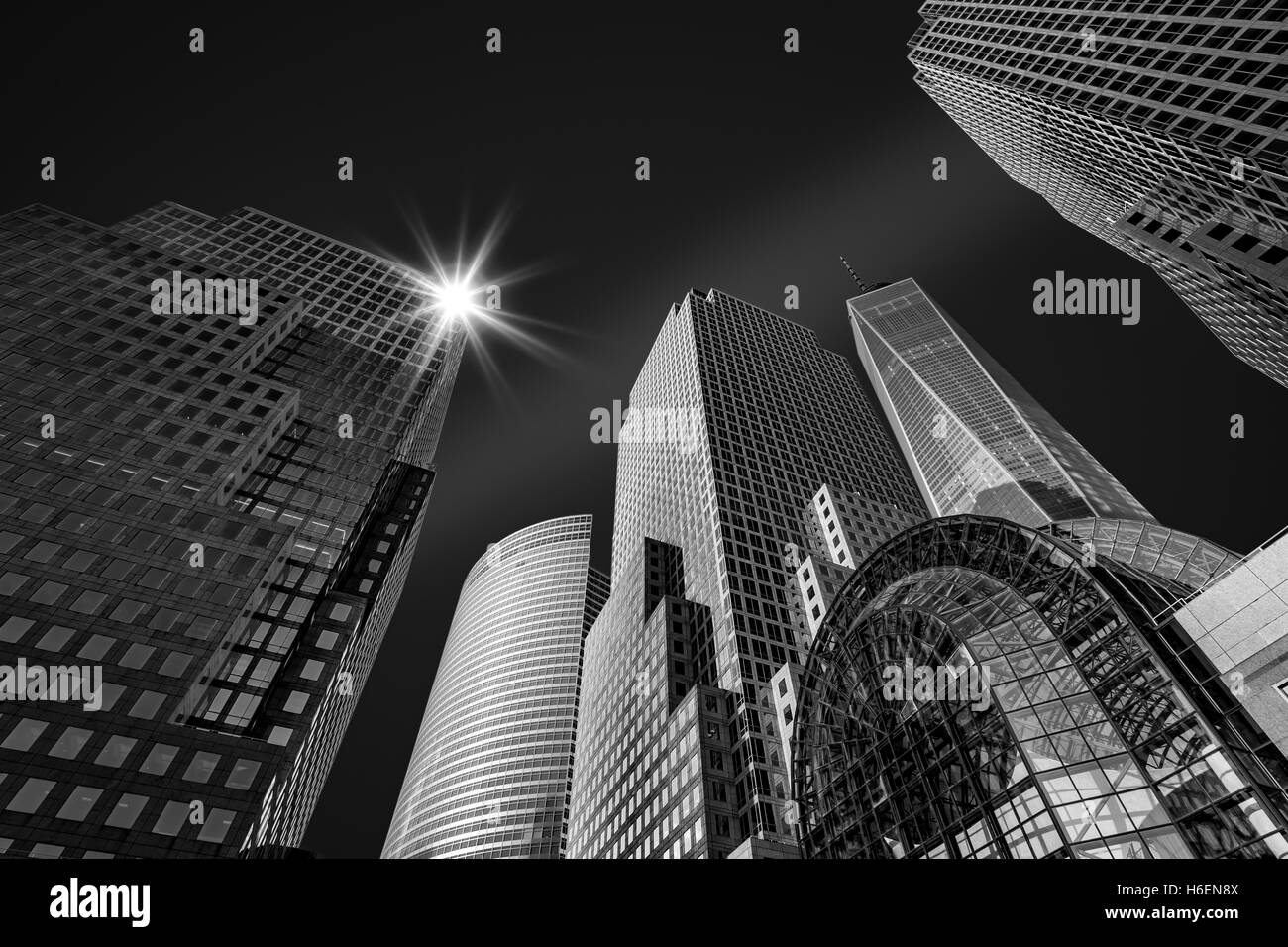 New York City skyscrapers - fine art black and white photograph. Stock Photo