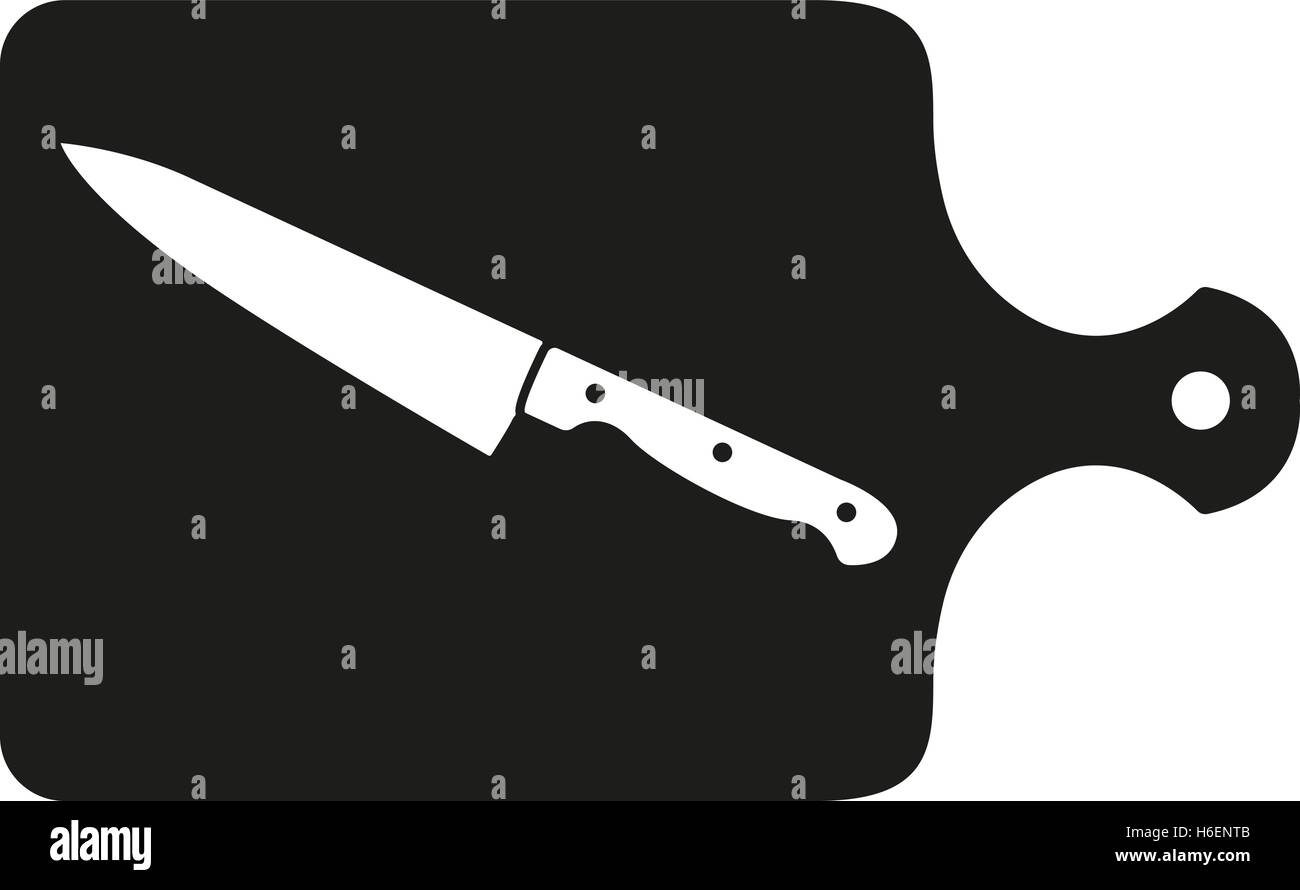The cutting board and knife icon. Chef and restaurant, kitchen symbol ...