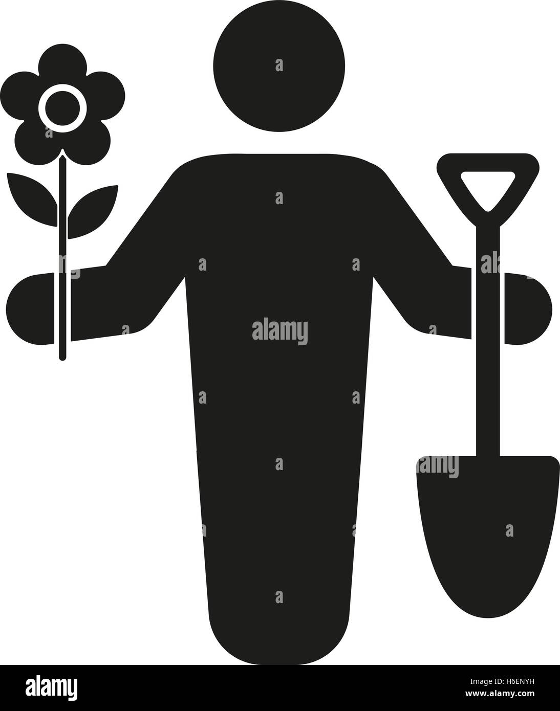 The gardener avatar icon. Gardening and agriculture, garden symbol