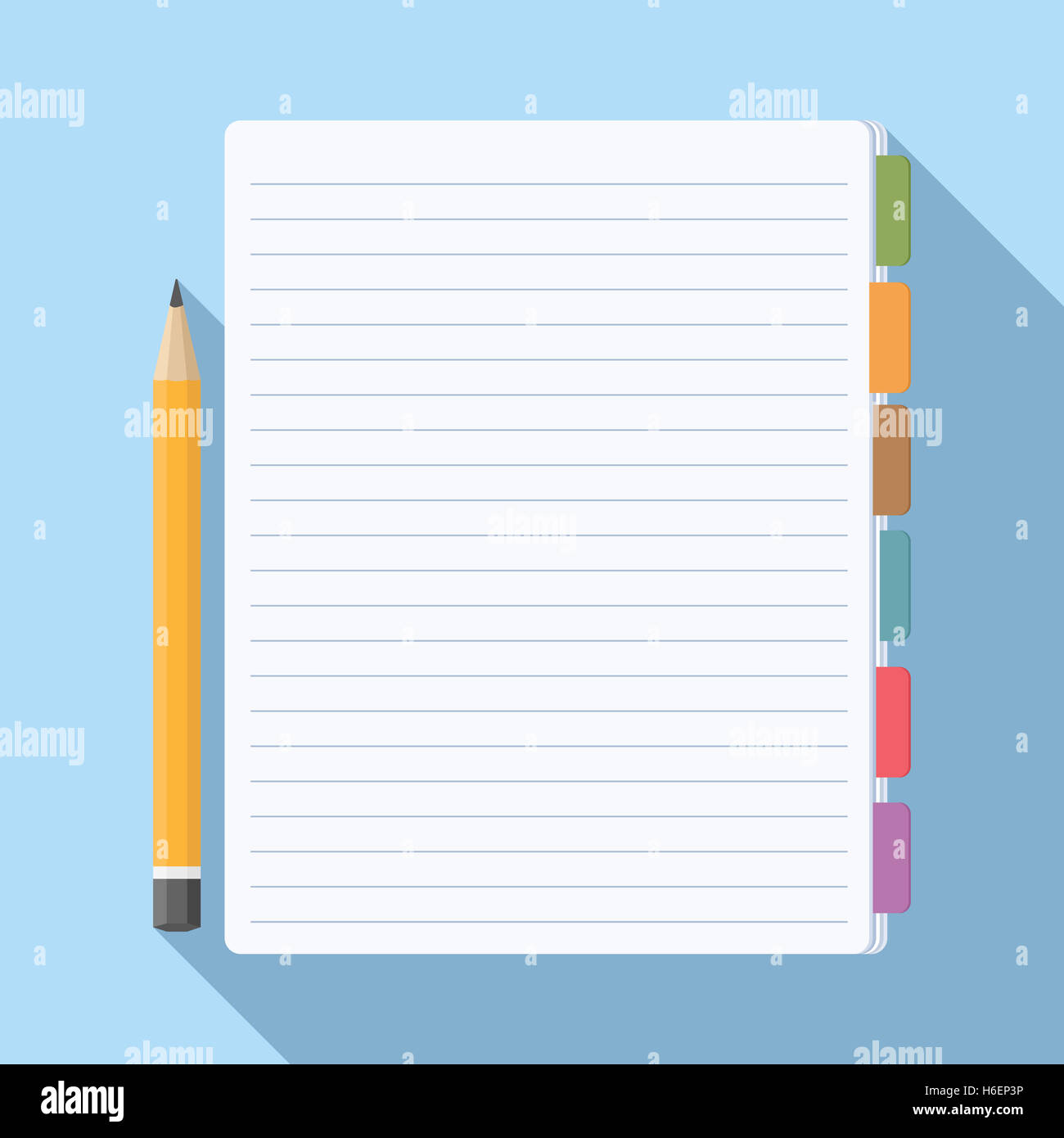 Notepad with bookmarks and pencil Stock Photo Alamy