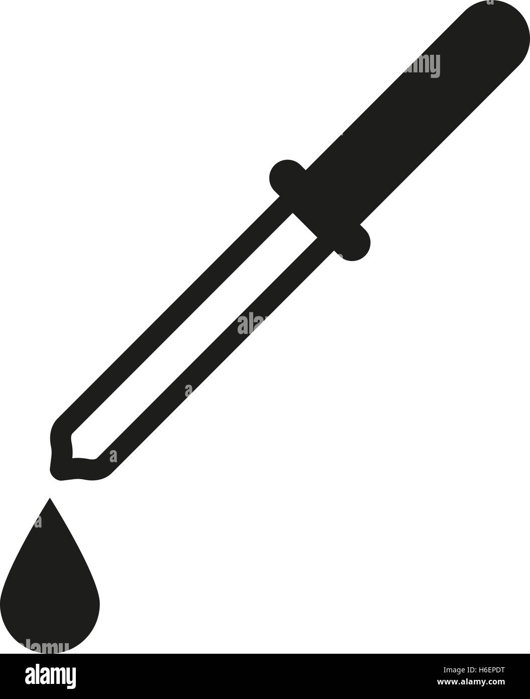 The pipette icon. Dropper and eyedropper, analysis, chemistry symbol. Flat Vector illustration