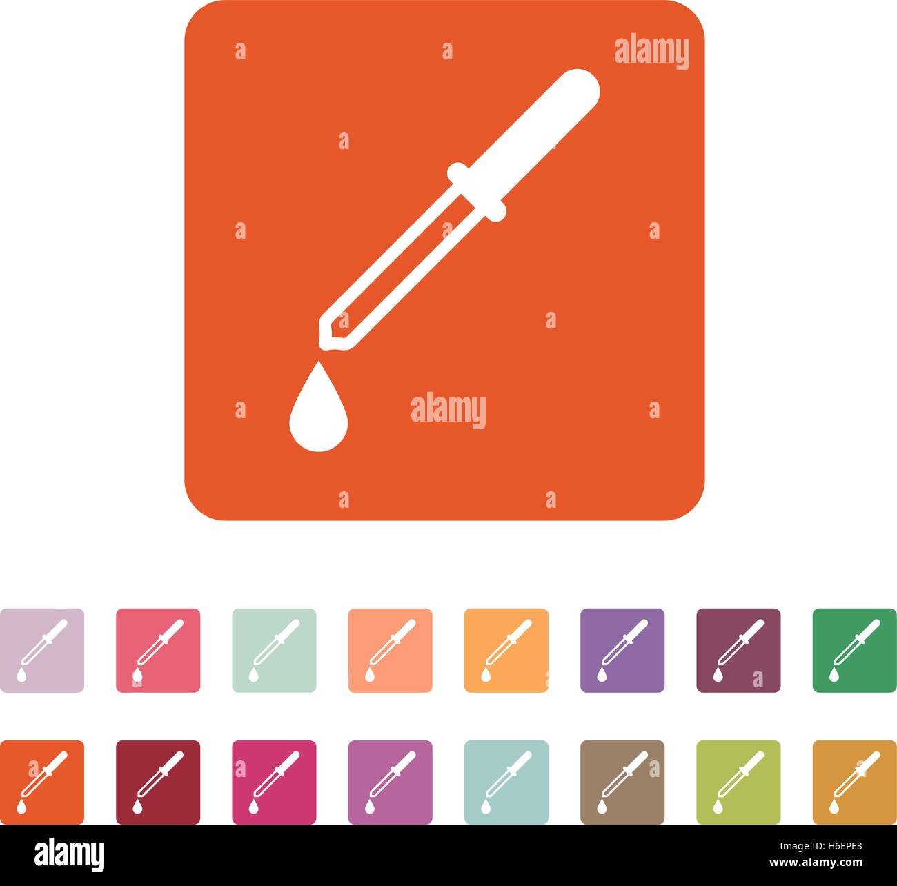 The pipette icon. Dropper and eyedropper, analysis, chemistry symbol. Flat Vector illustration