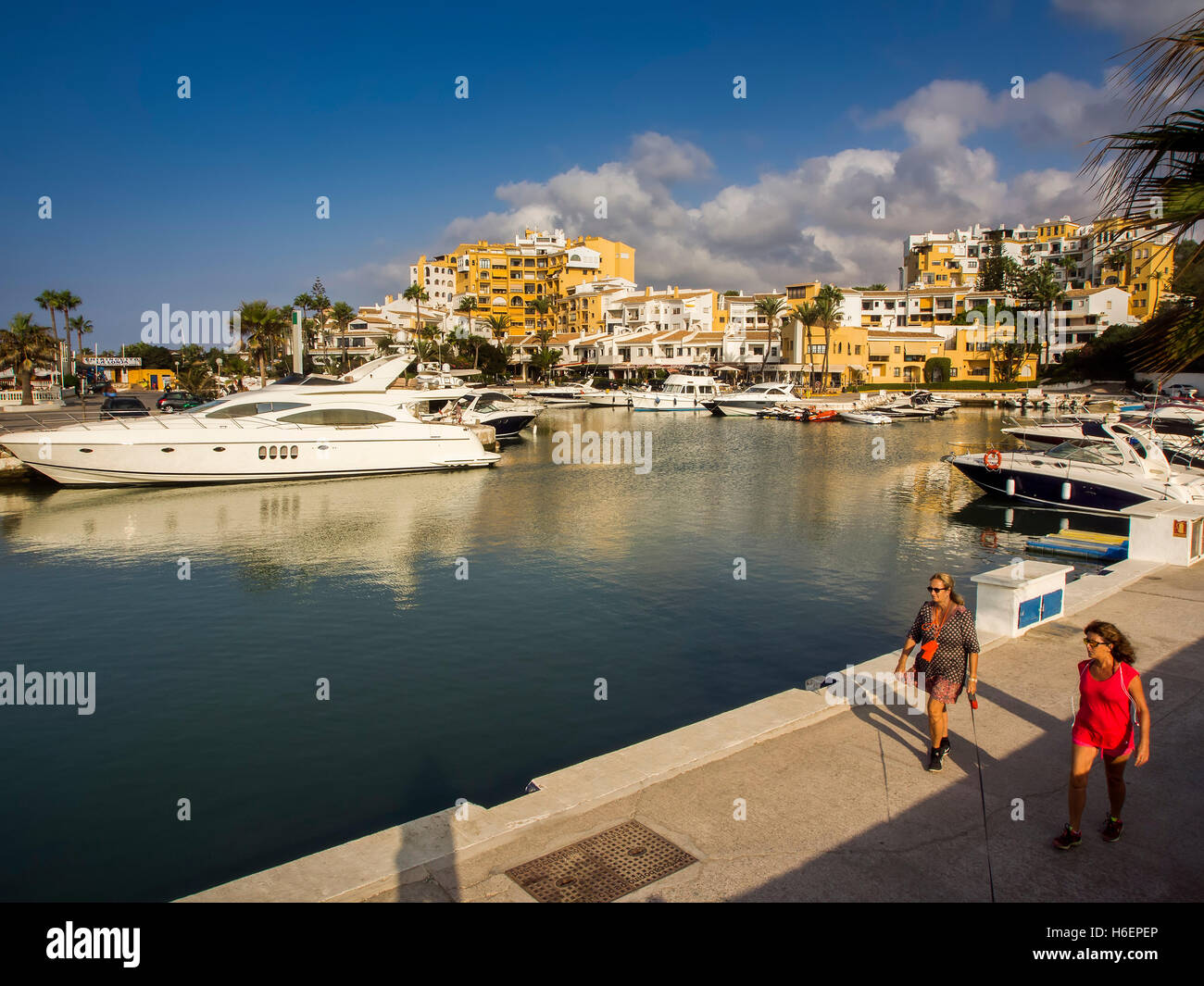 Boat at Marina Puerto Cabopino, Marbella. Costa del Sol, Malaga province. Andalusia Spain. Europe Stock Photo