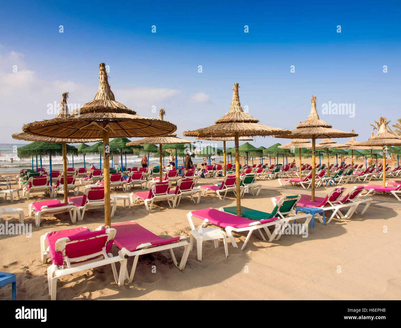 Cabopino beach, Marbella. Costa del Sol, Malaga province. Andalusia