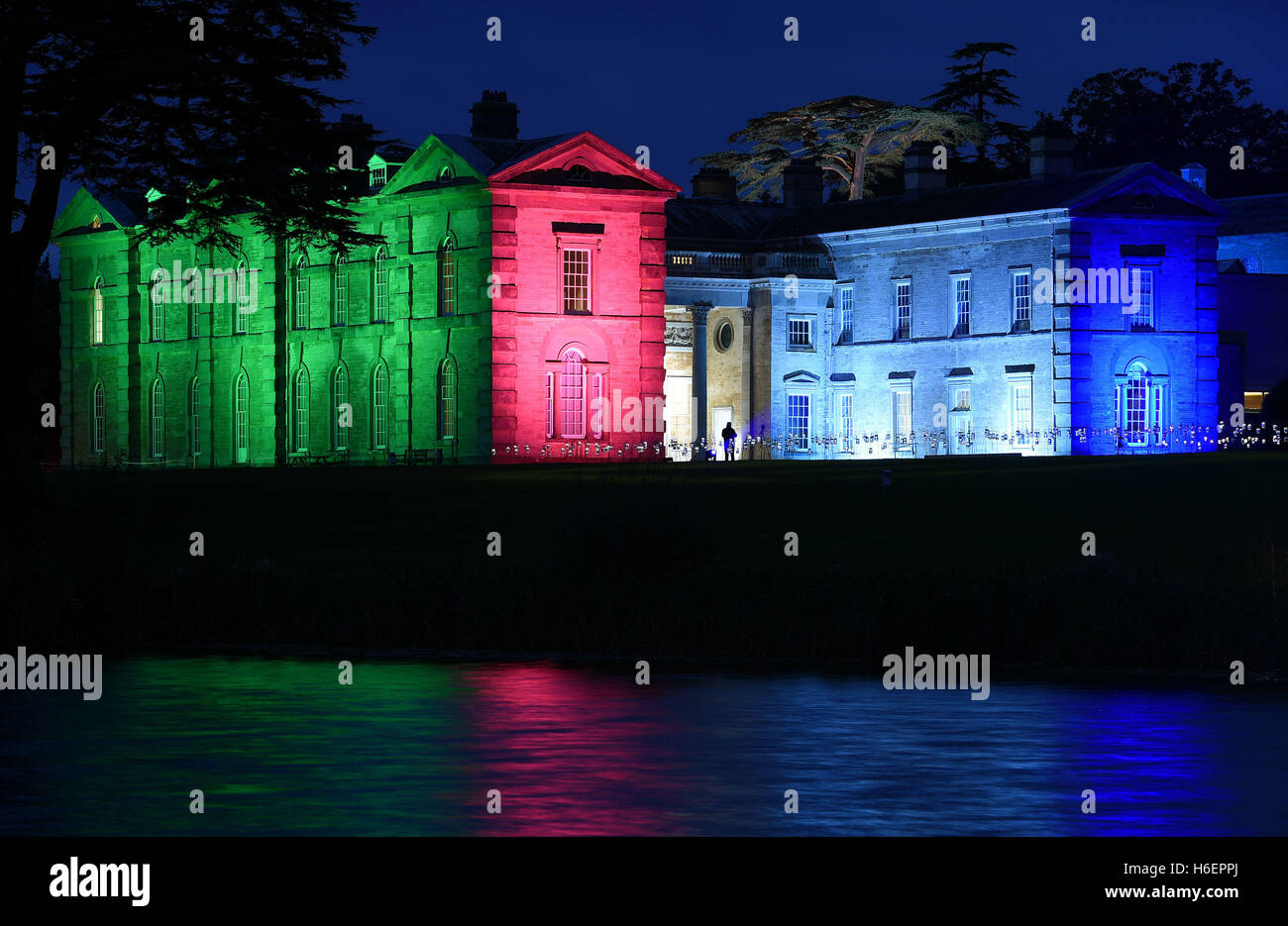 Compton Verney's 18th century mansion in Warwickshire is lit up in ...