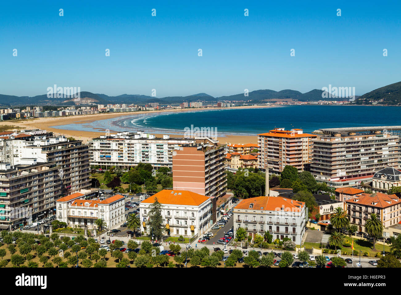 Panoramic view, fishing village of Laredo, Cantabrian Sea. Cantabria