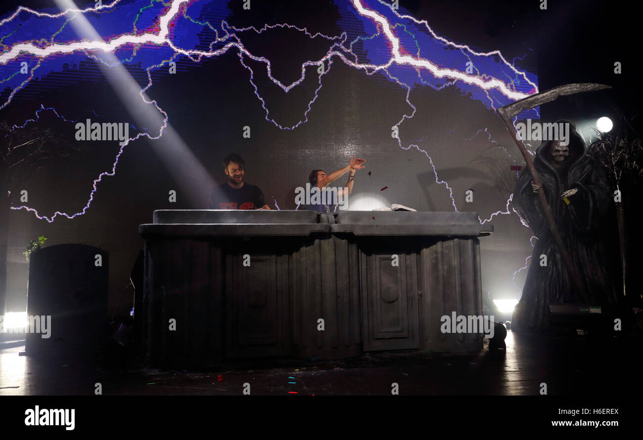 The Chainsmokers perform on stage during Capital FM's Monster Mash Up