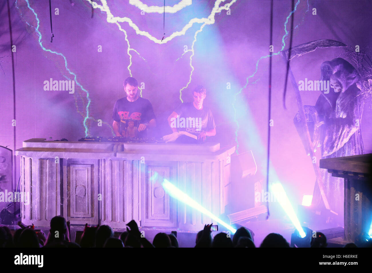 The Chainsmokers perform on stage during Capital FM's Monster Mash Up