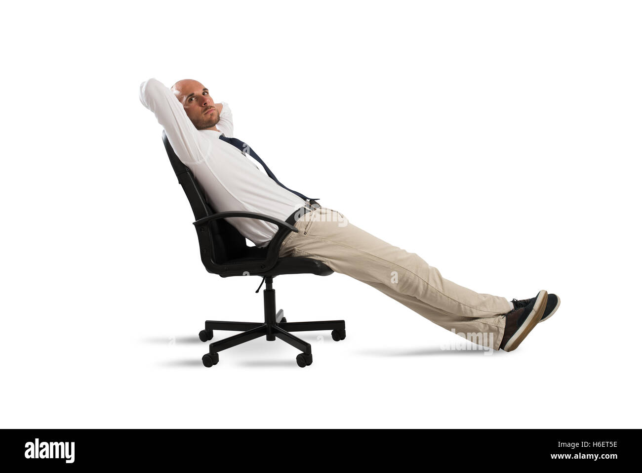 Businessman relax and think Stock Photo