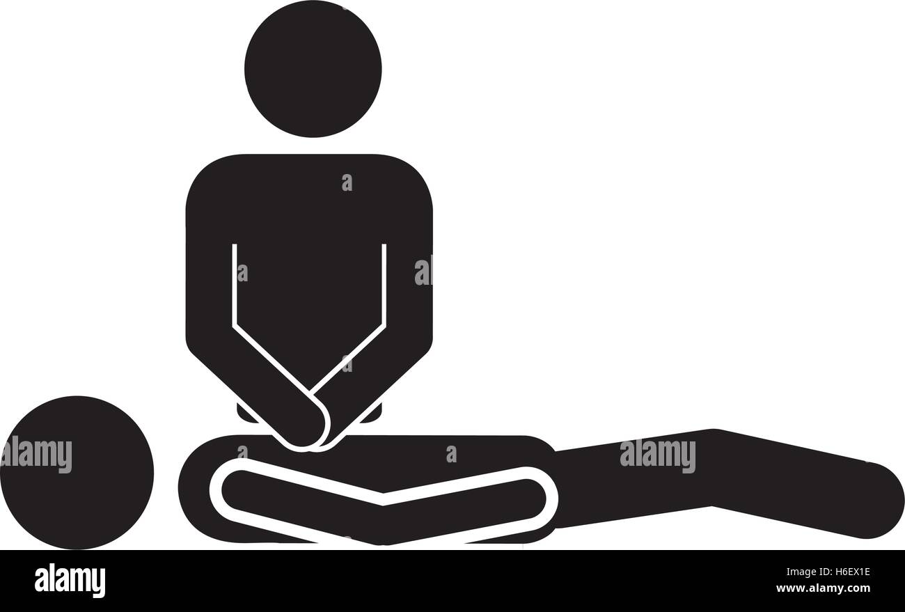 person doing cpr to pacient icon image vector illustration design Stock ...