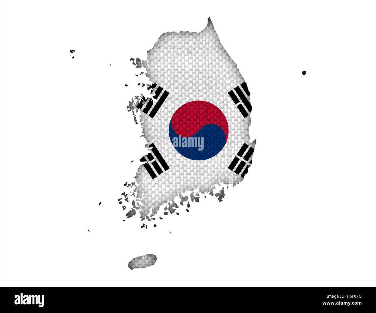 Map and flag of South Korea Stock Photo - Alamy