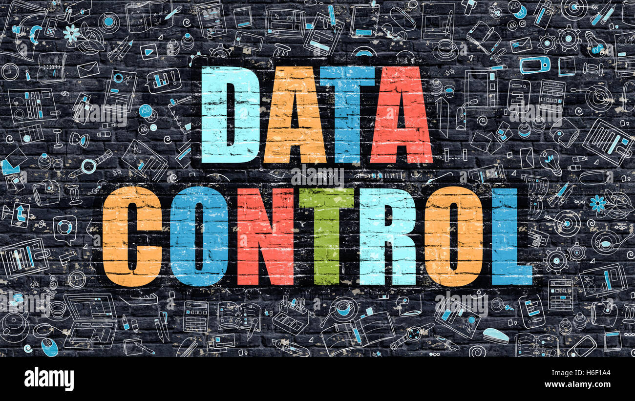 Data Control on Dark Brick Wall Stock Photo - Alamy