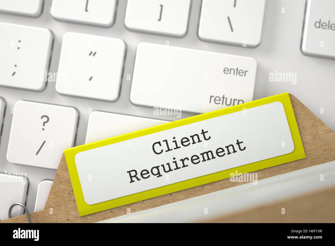 Card File with Client Requirement. 3D Stock Photo Alamy