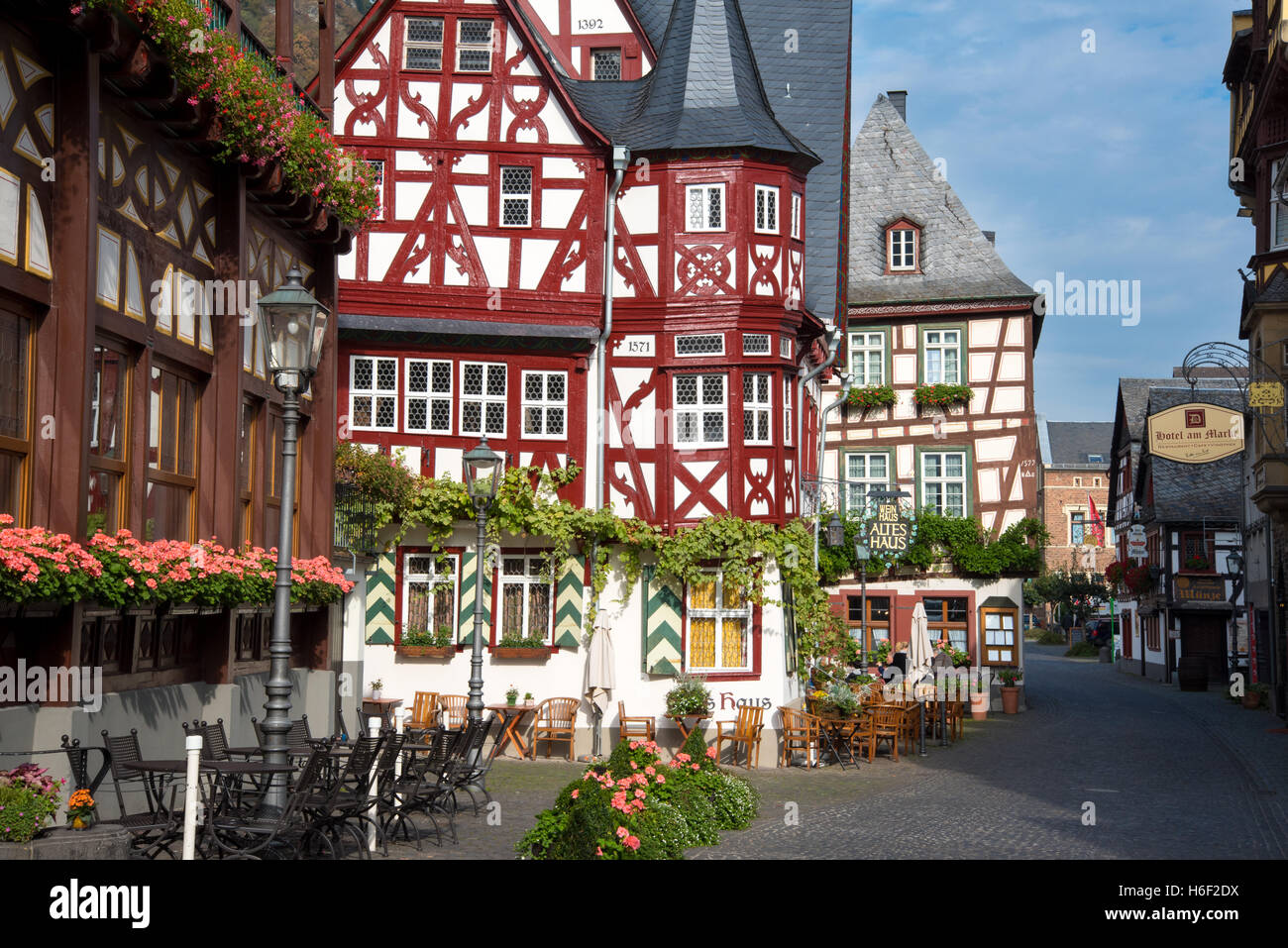Altes Haus Half Timbered House In Bacharach Rhineland Stock Photo