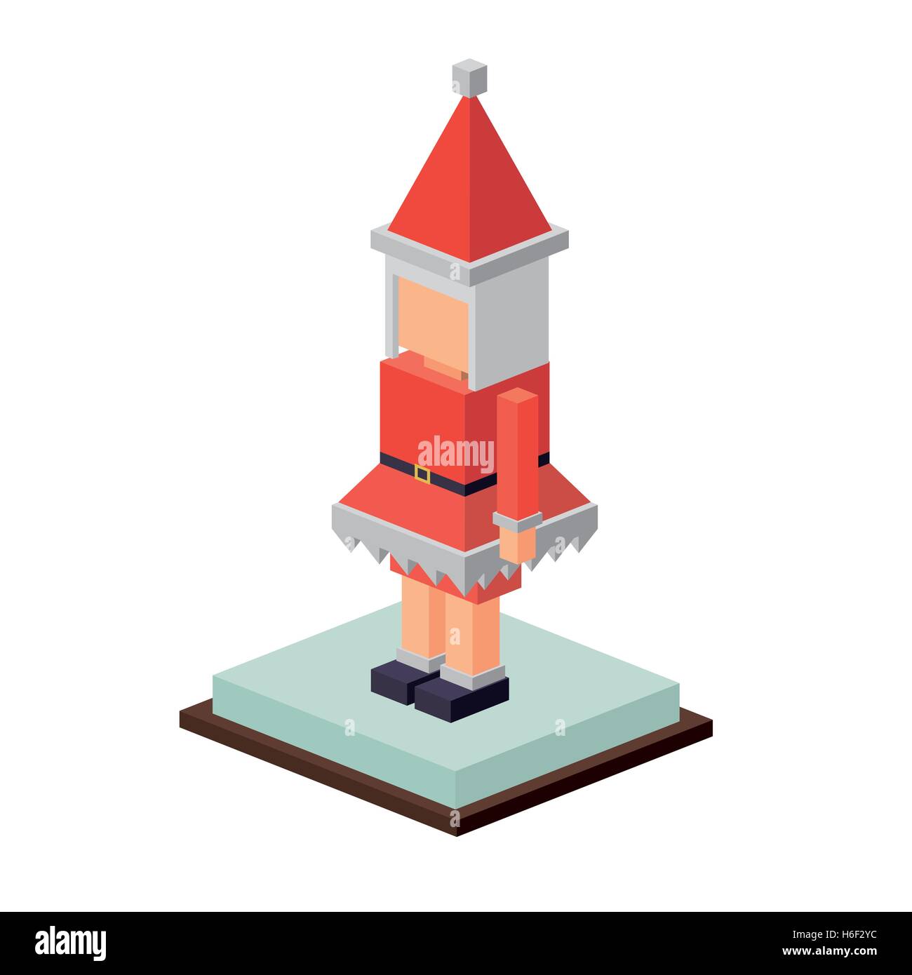 Isometric santas wife icon. Christmas season decoration and celebration ...
