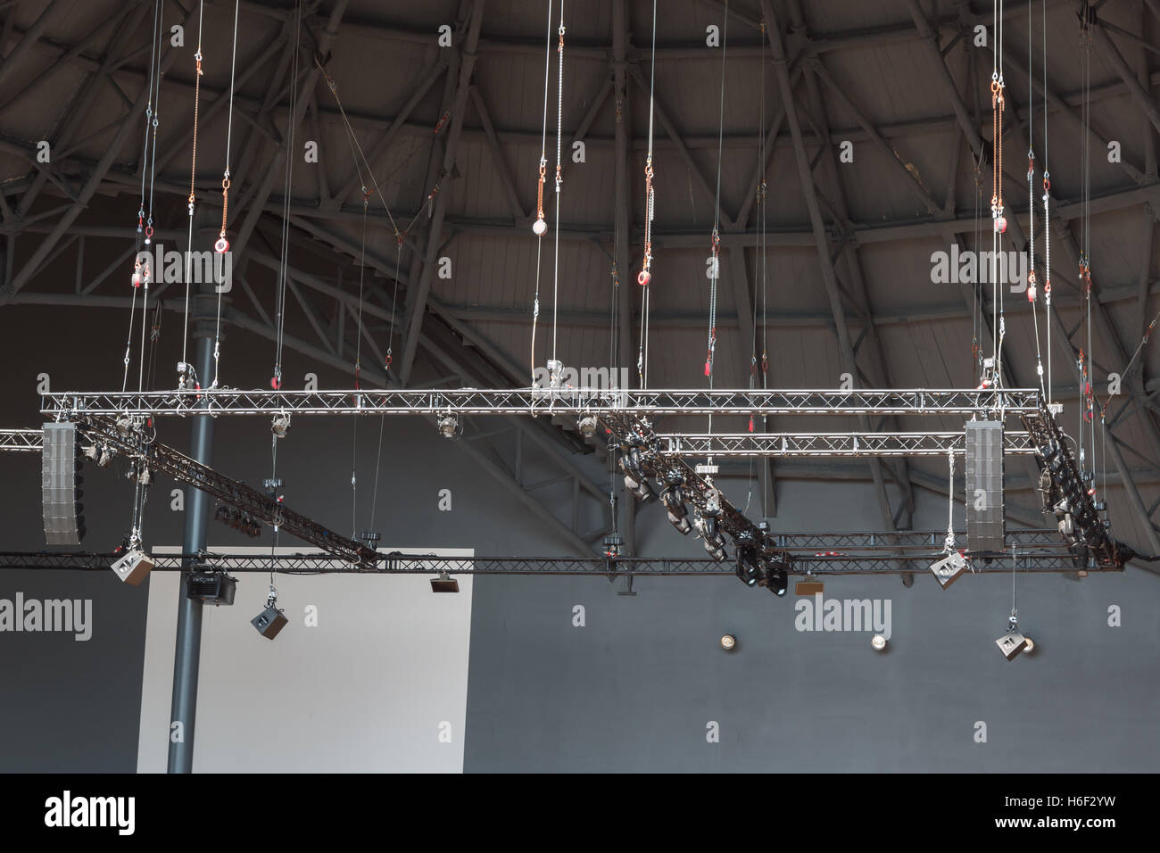 Stage Lights Rack with Spotlights Stock Photo Alamy
