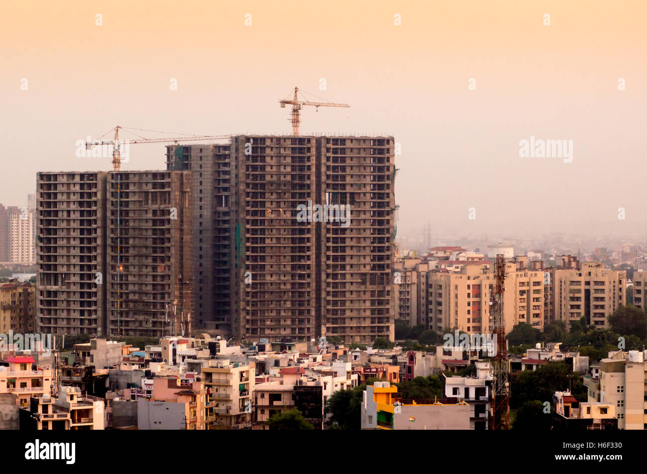 Under construction buildings in Delhi Stock Photo Alamy