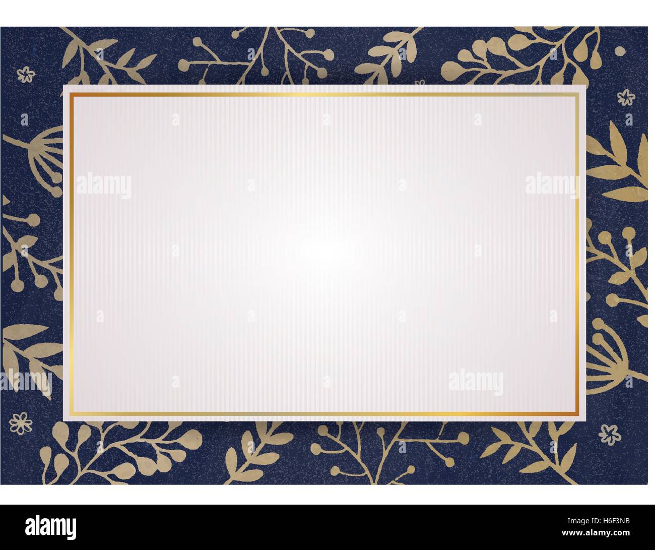 A4 document size Elegant invitation card with florals border Stock Vector
