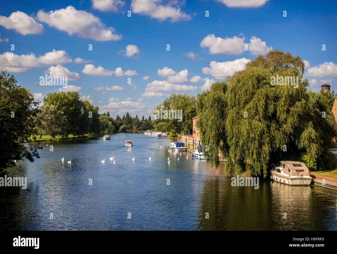 River Ouse at St. Neots, Cambridgeshire on a sunny afternoon Stock Photo