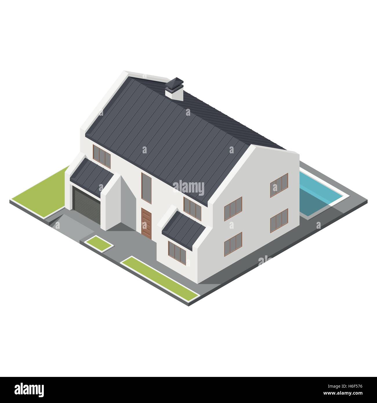 Two story house vector vectors Stock Vector Images - Alamy