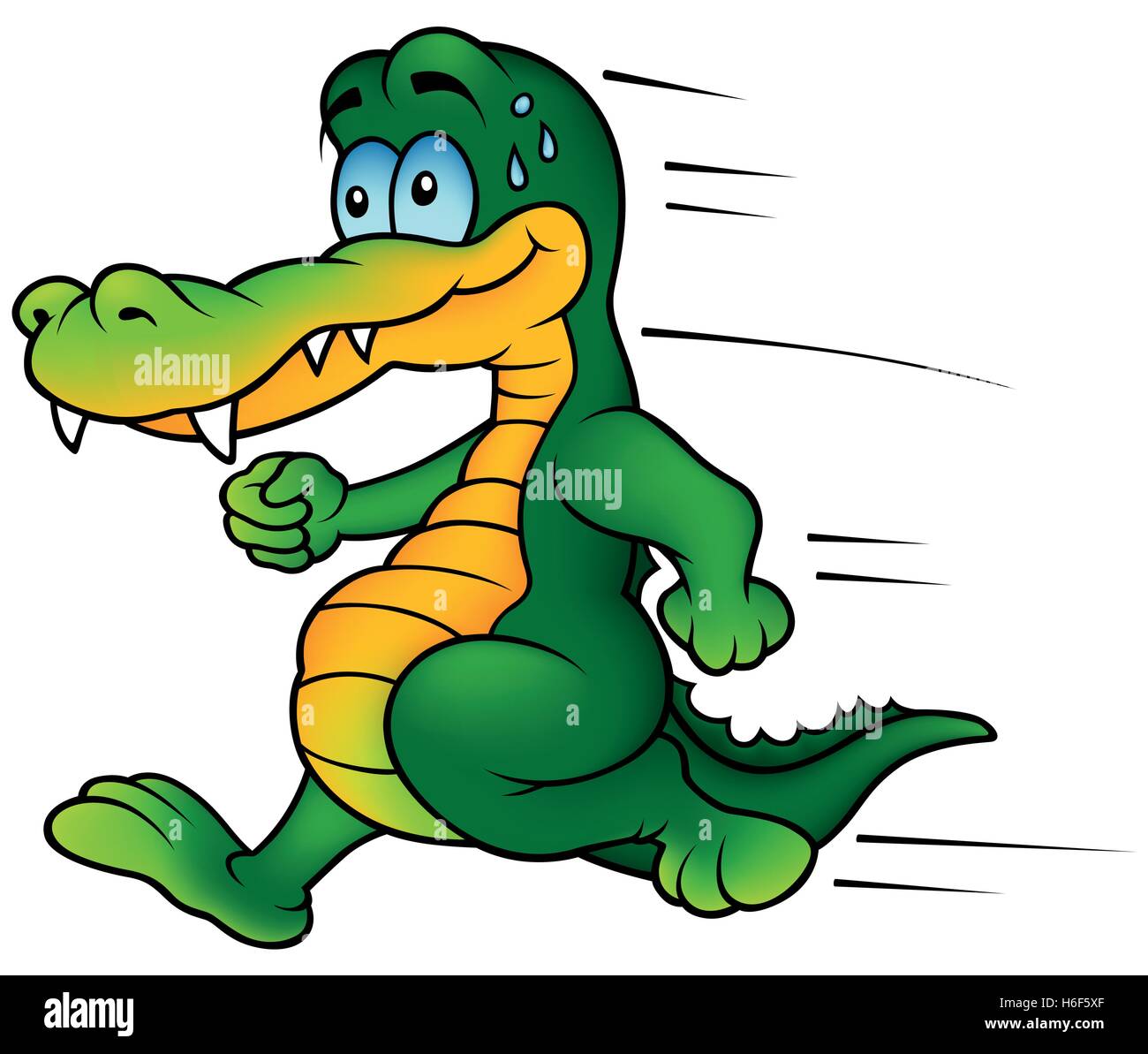 Green Crocodile Running Stock Vector