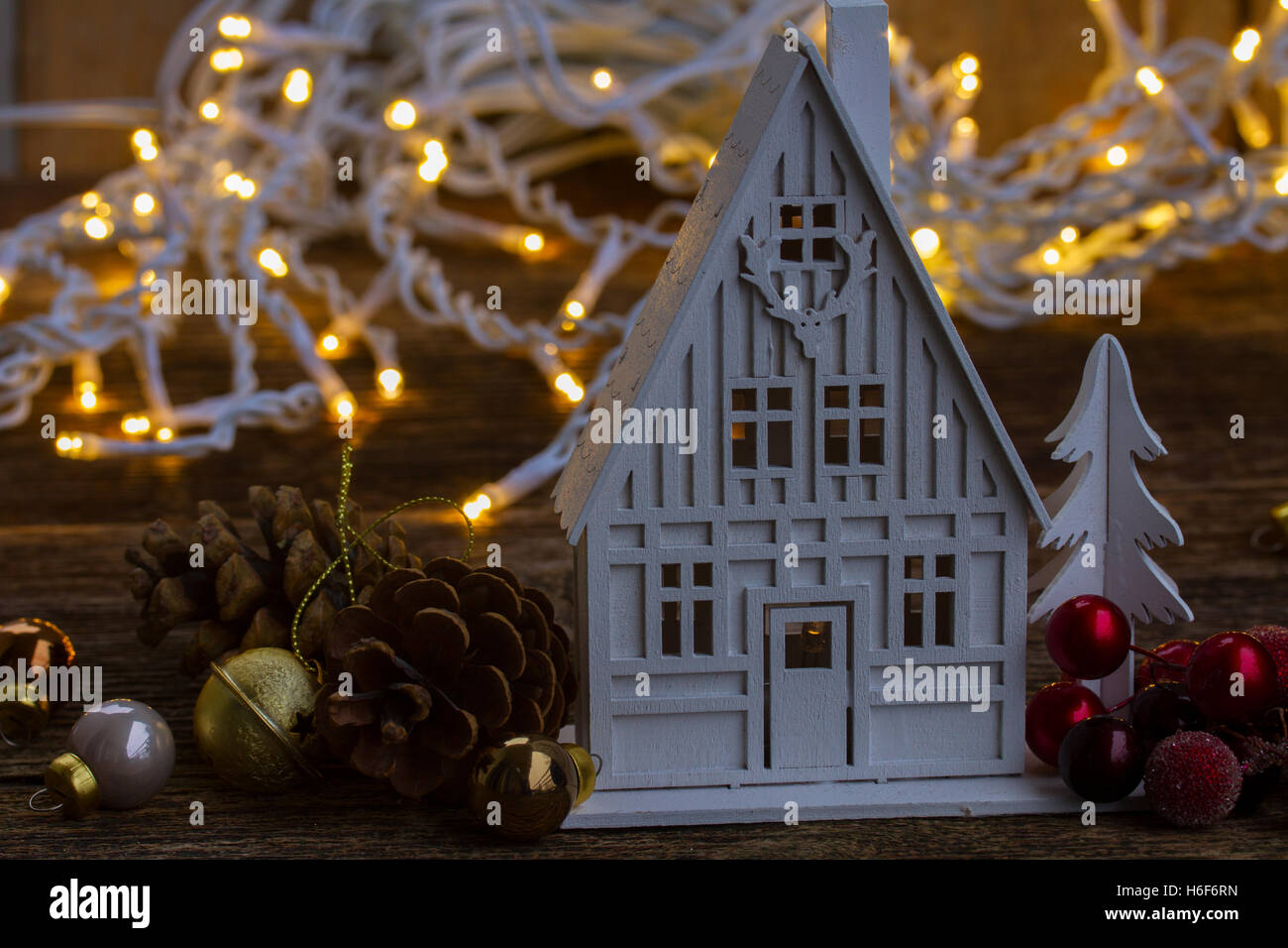 White christmas house Stock Photo Alamy