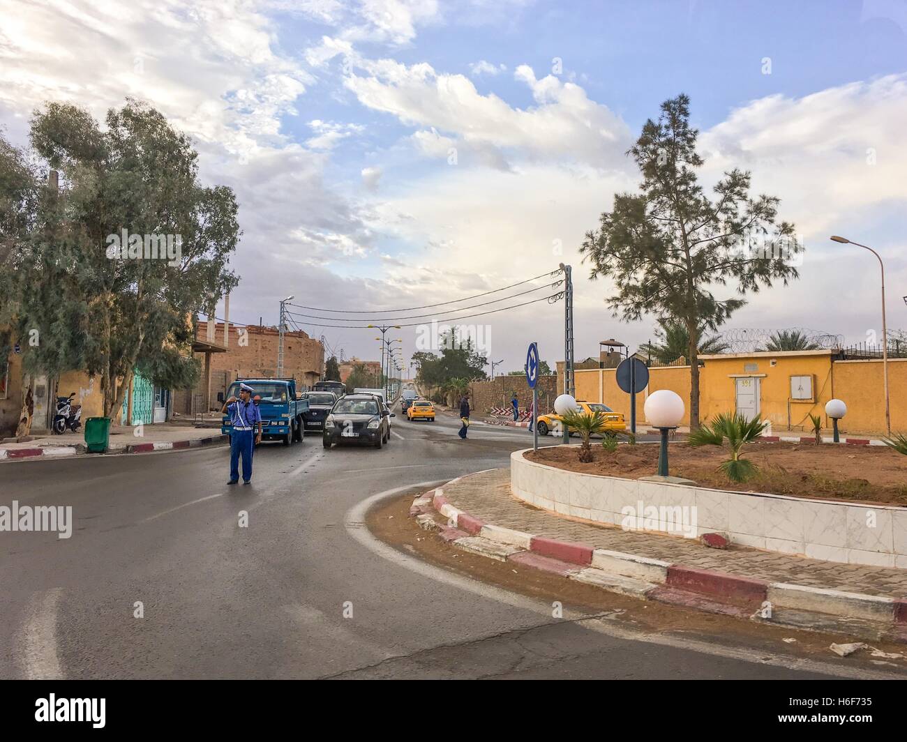 BECHAR, ALGERIA - 26 OCT 2016: A Street view of touristic city Bechar Algeria. In the past, Bechar was the center of trading of Stock Photo