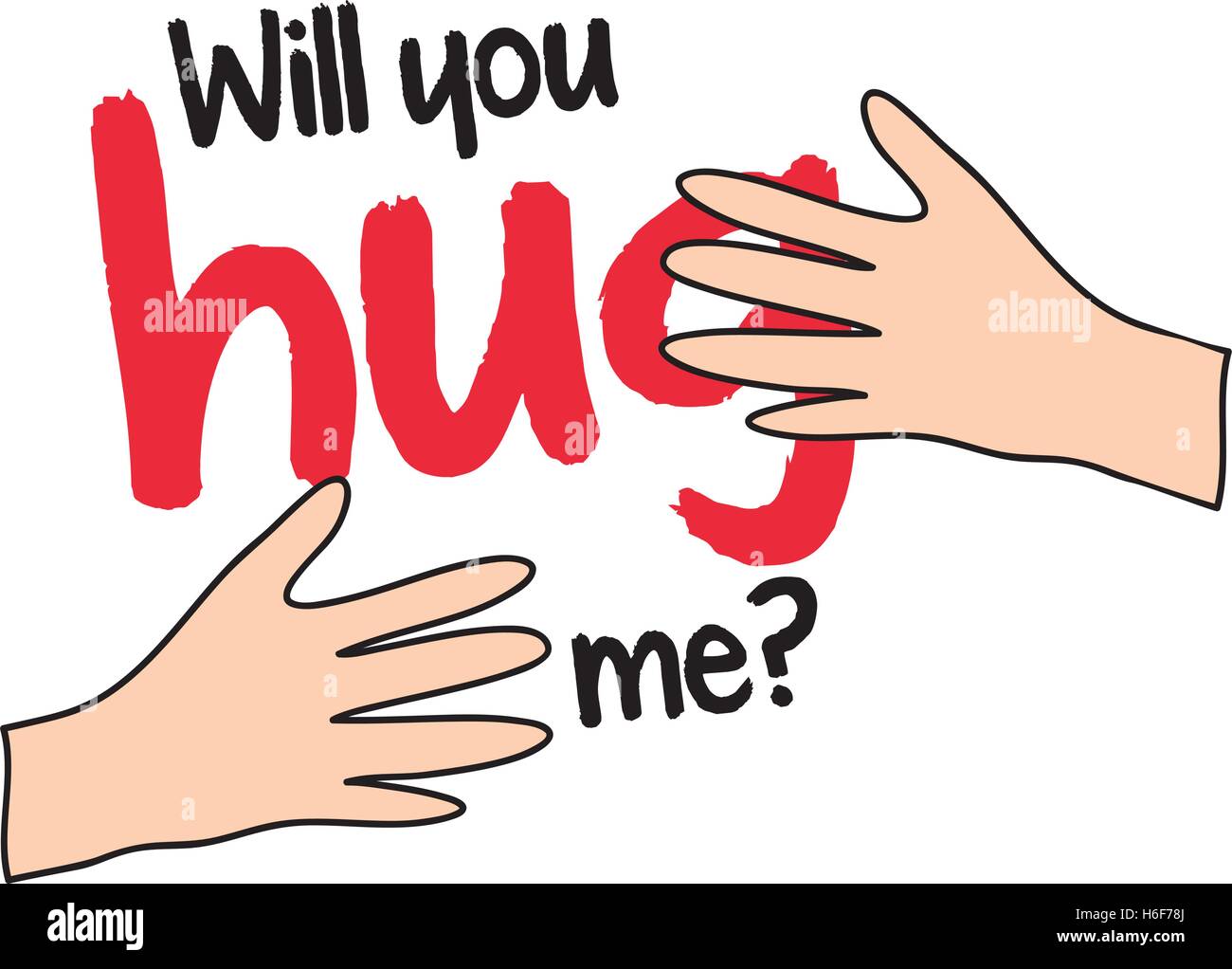 Will You Hug Me Concept Design Stock Vector Image & Art - Alamy