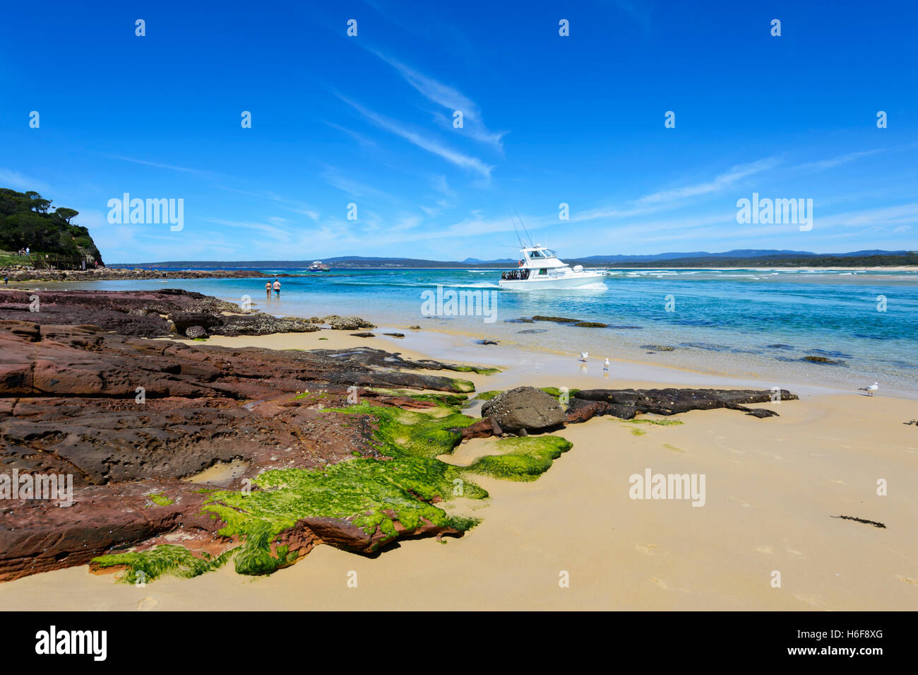Fishing charter boat at Pambula River Mouth, Merimbula, Sapphire Coast