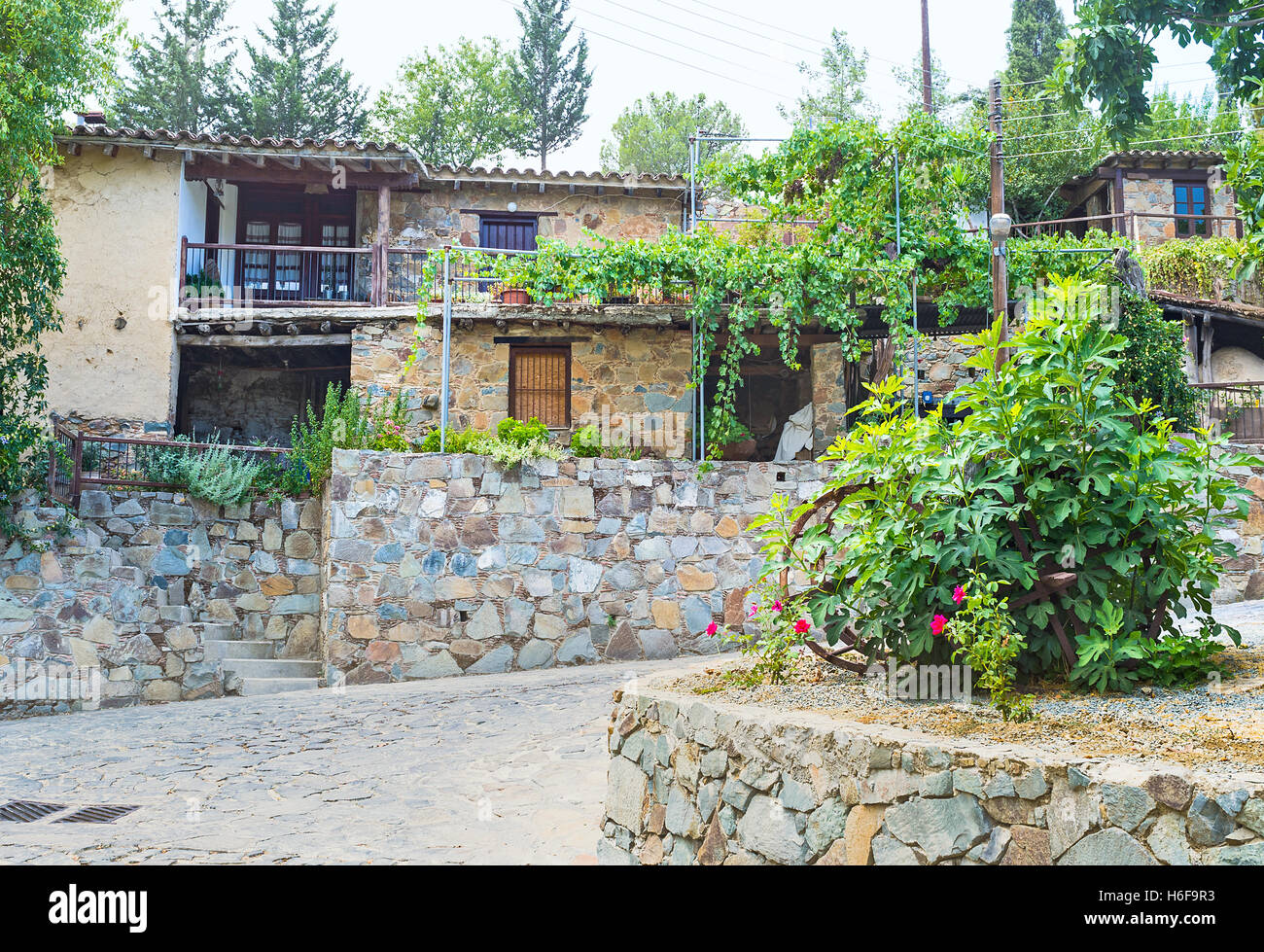 The housing of Fikardou village, the traditional settlement in Troodos