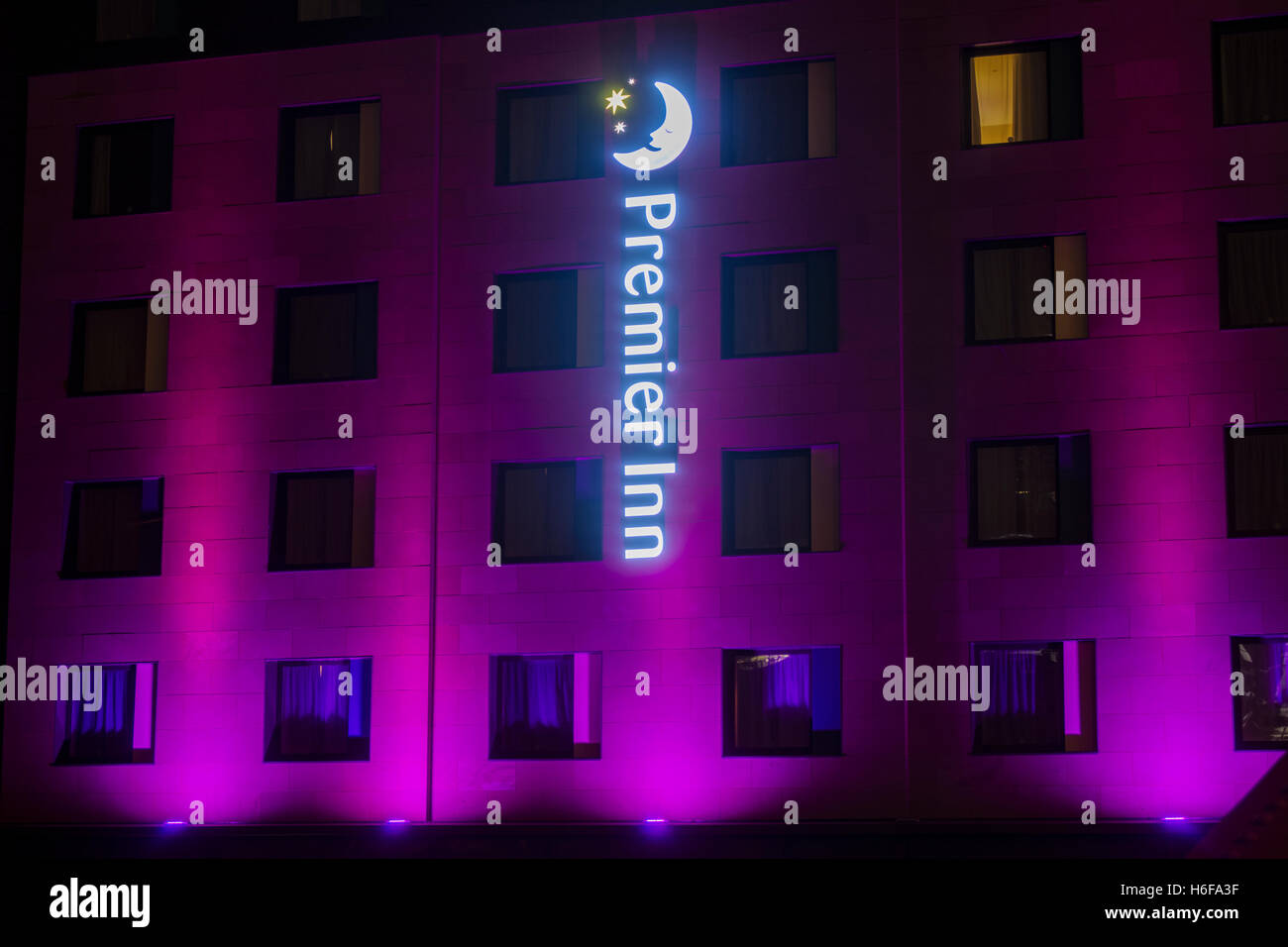 Premier Inn on Irwell Street, Salford adjacent to the Spinningfields