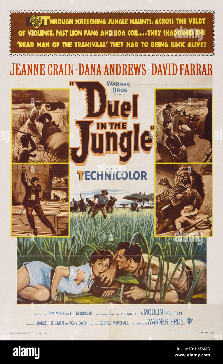 Duel inThe Jungle - Movie Poster - Stock Photo