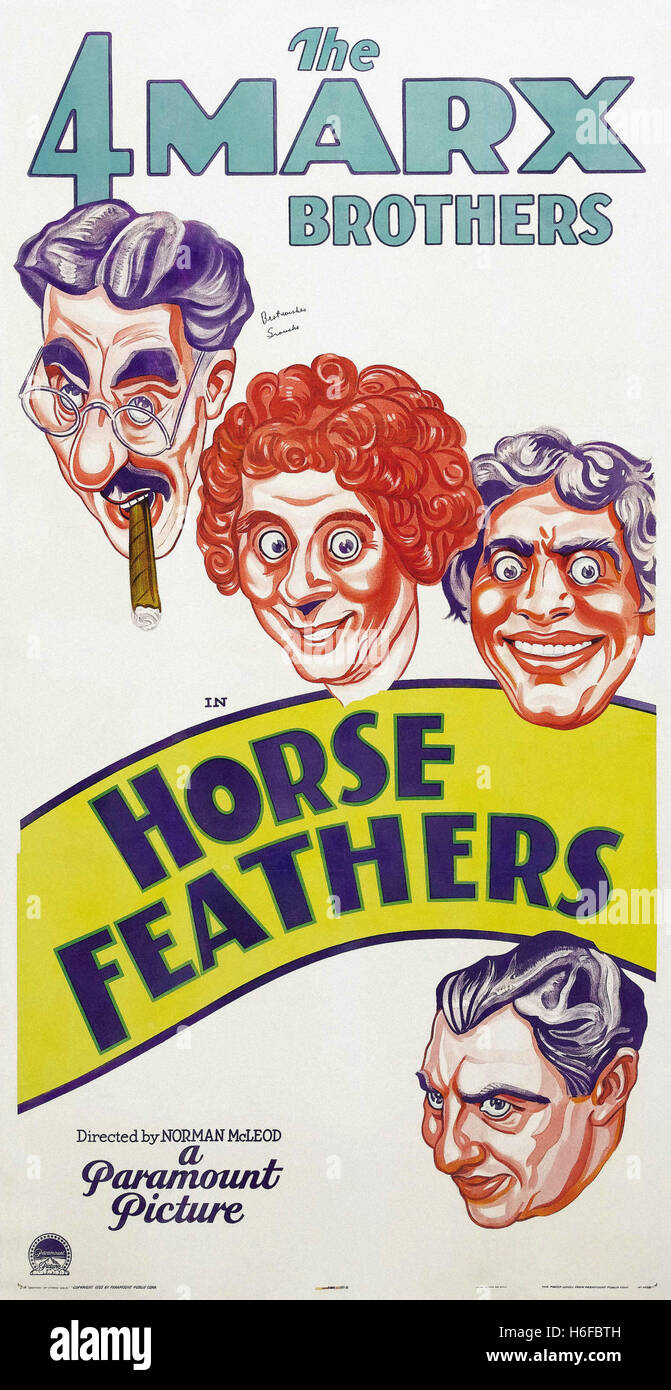 Horse Feathers Movie Poster Stock Photo Alamy