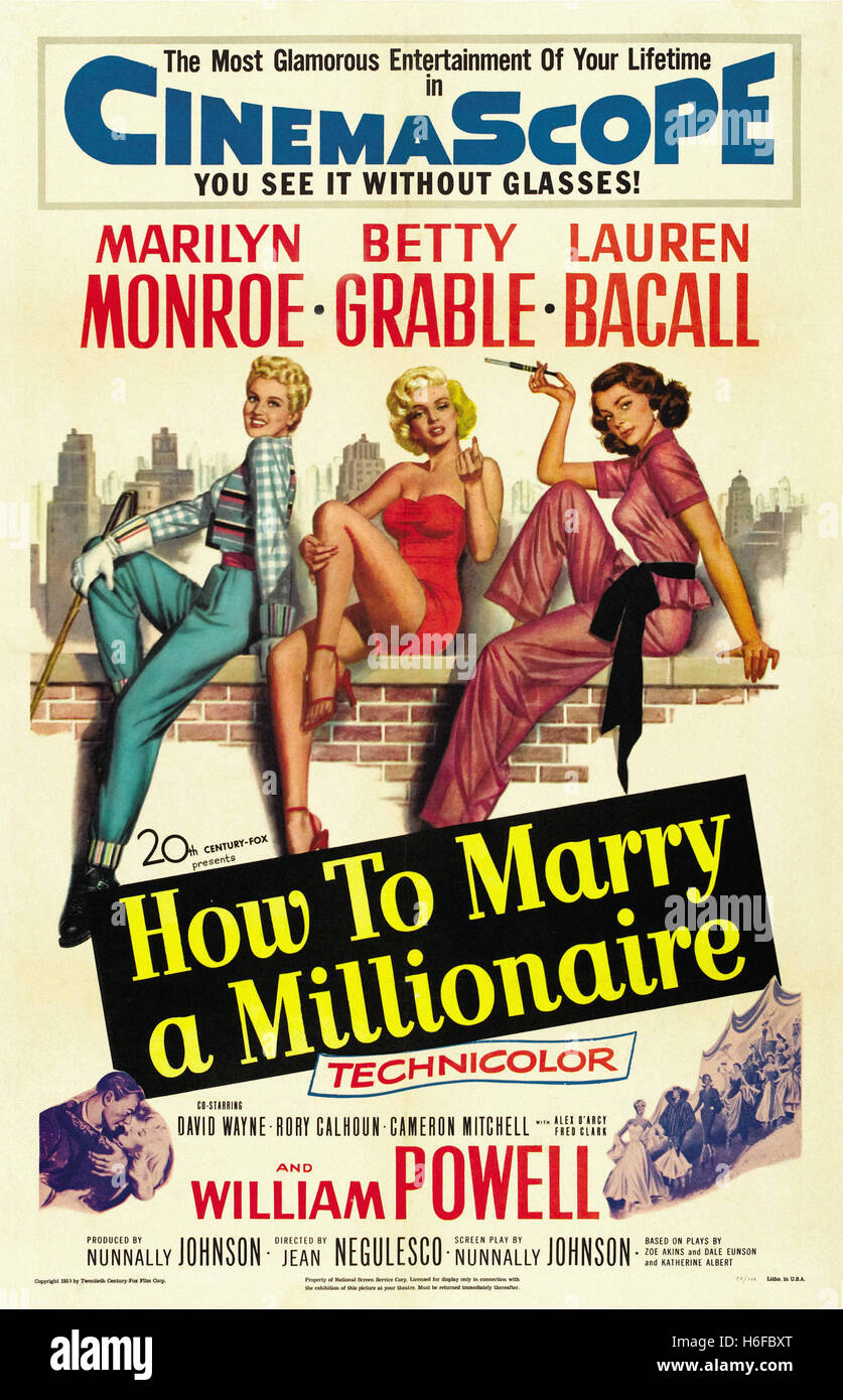 How to Marry a Millionaire - Movie Poster - Stock Photo