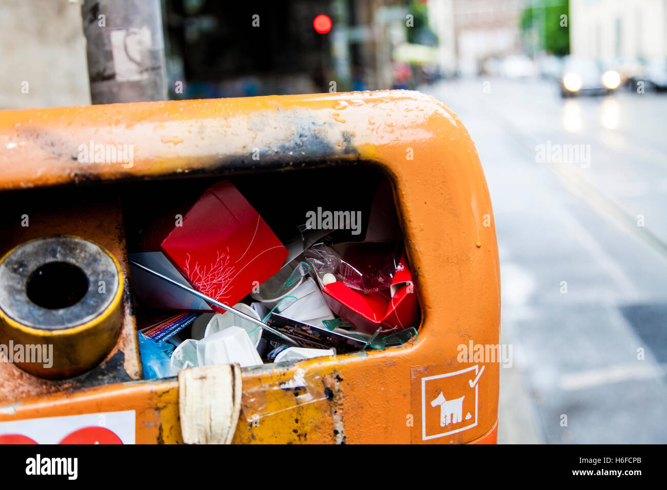 Urban rubbish bin Stock Photo Alamy