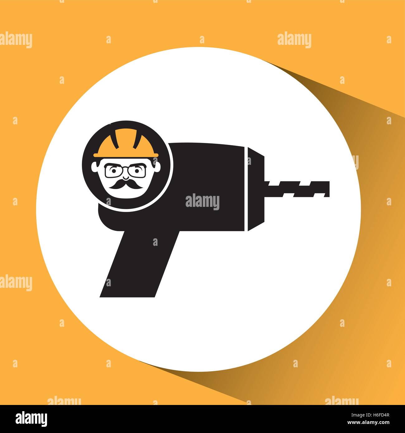 construction man and drill graphic vector illustration Stock Vector ...