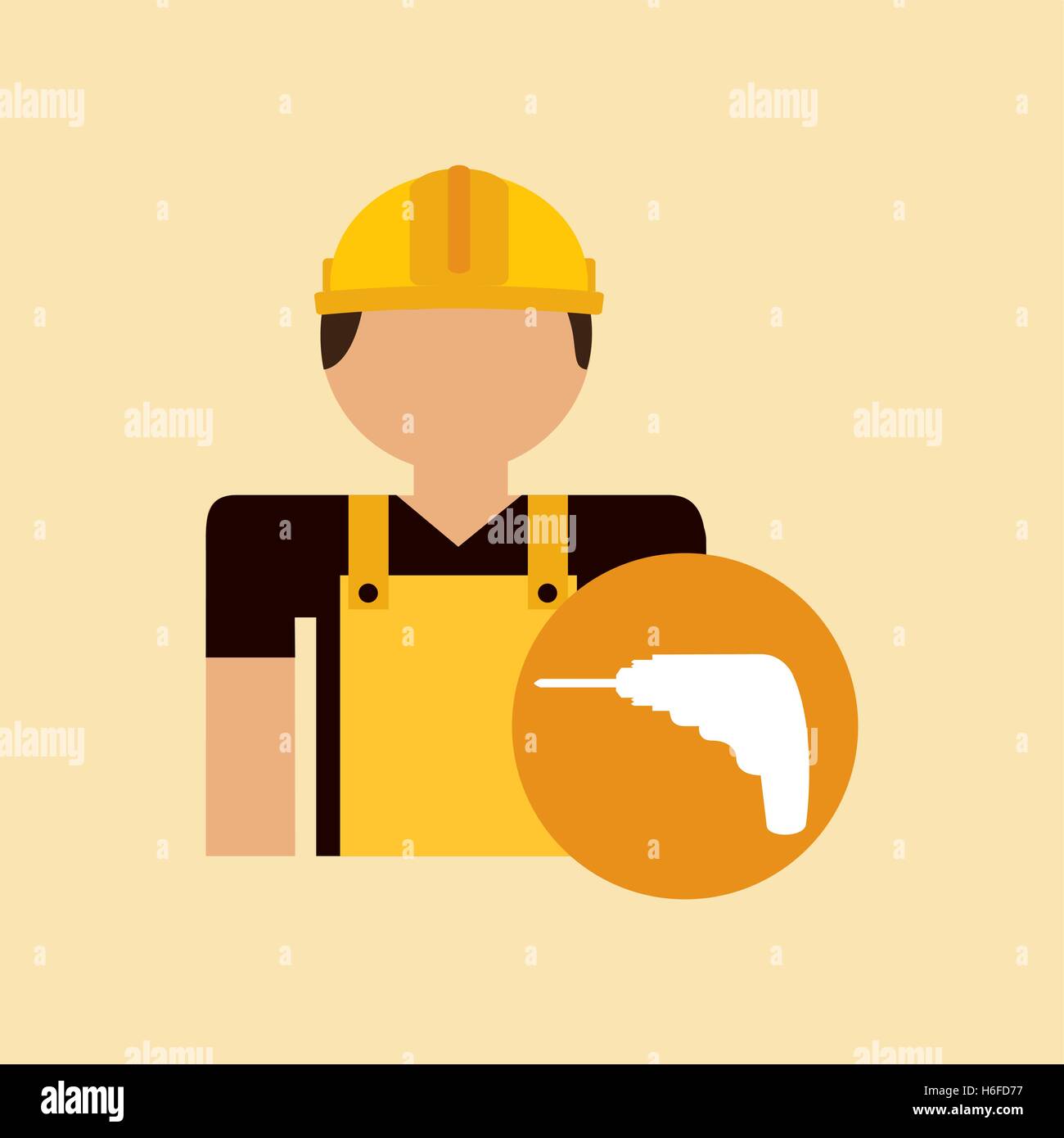 character construction man with tool box drill vector illustration eps ...