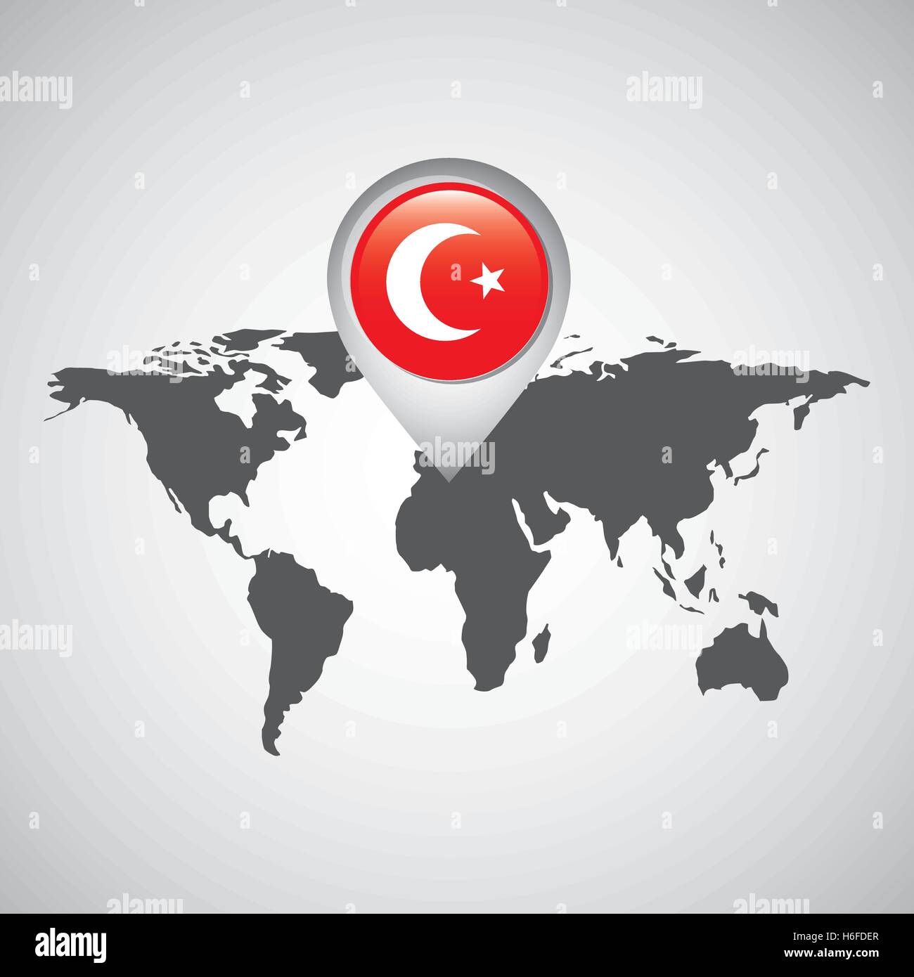 turkey flag pin map design vector illustration eps 10 Stock Vector