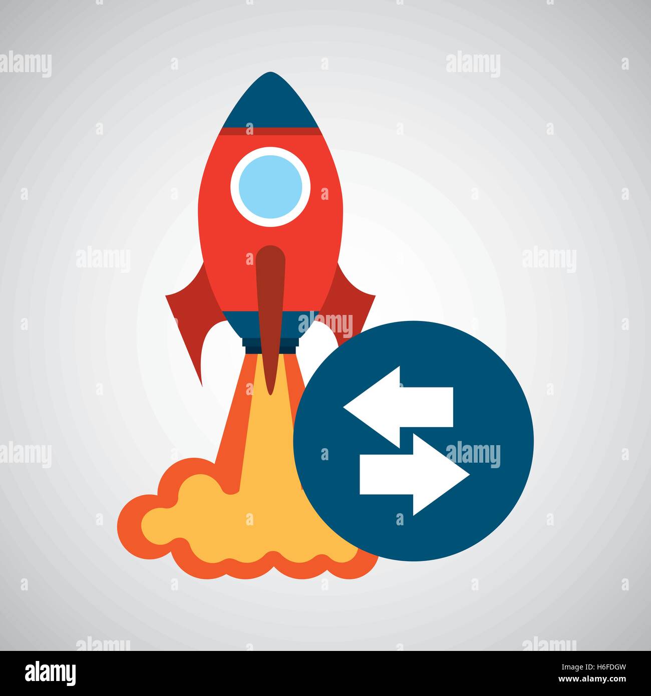 rocket launch start up business arrows graphic vector illustration ...