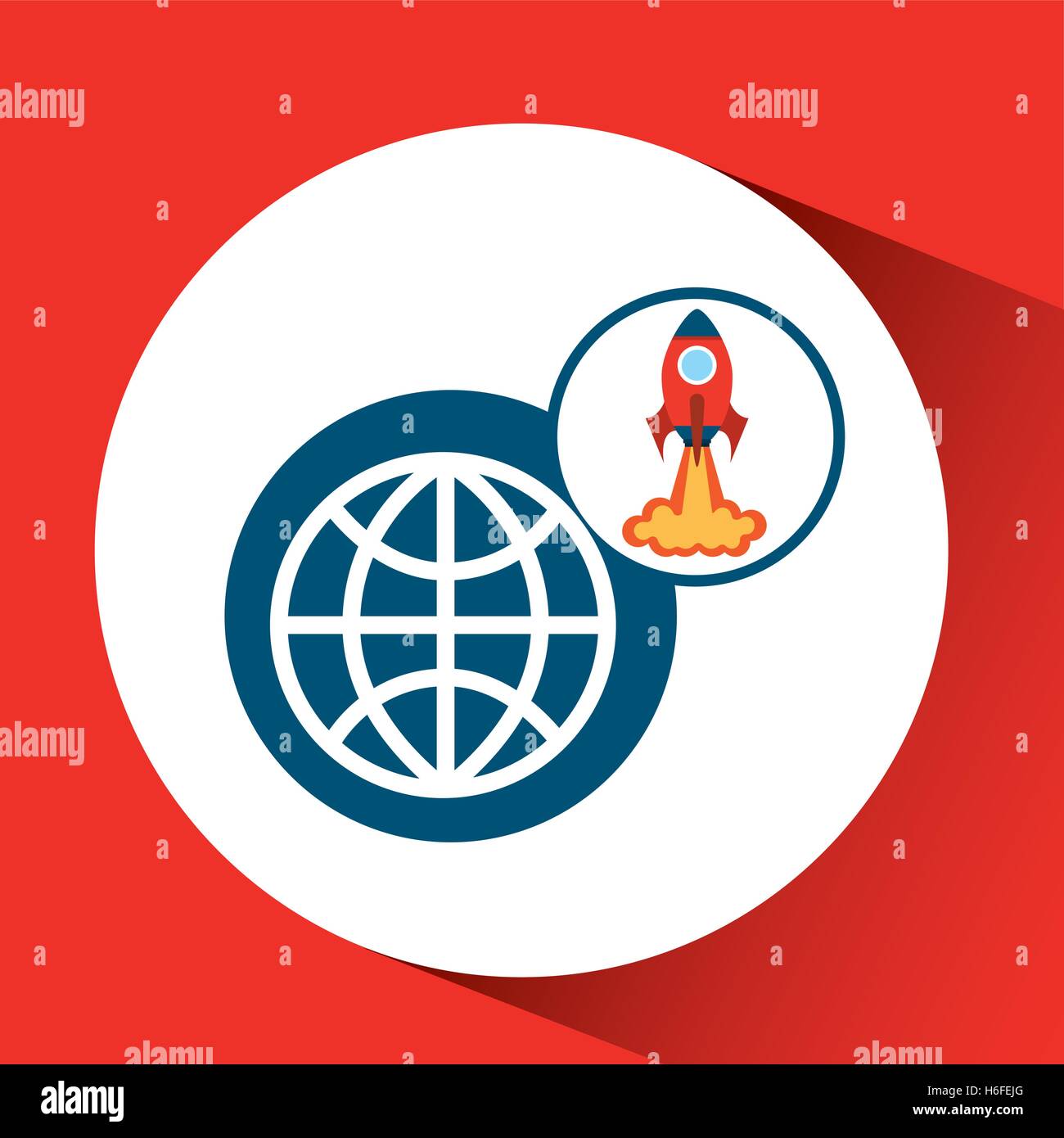 rocket launch start up business globe graphic vector illustration Stock ...