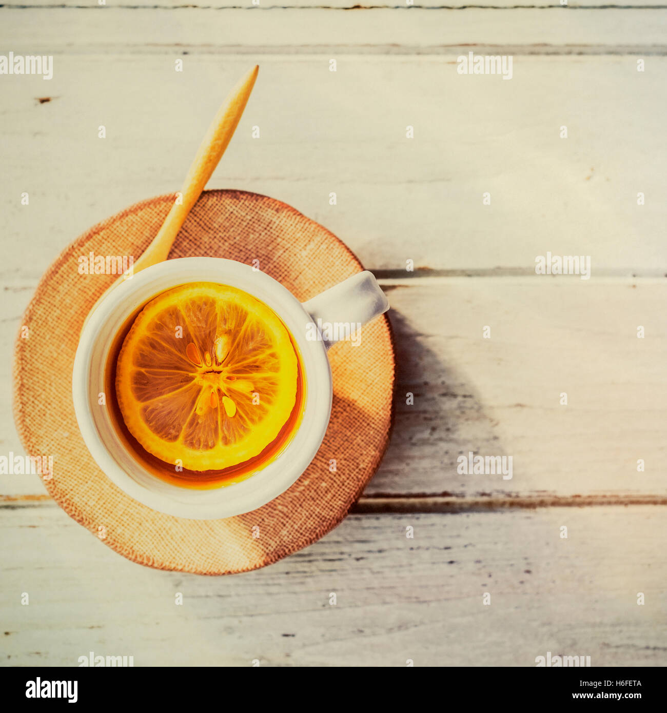 Lemon Tea Break Relax Calm Concept Stock Photo