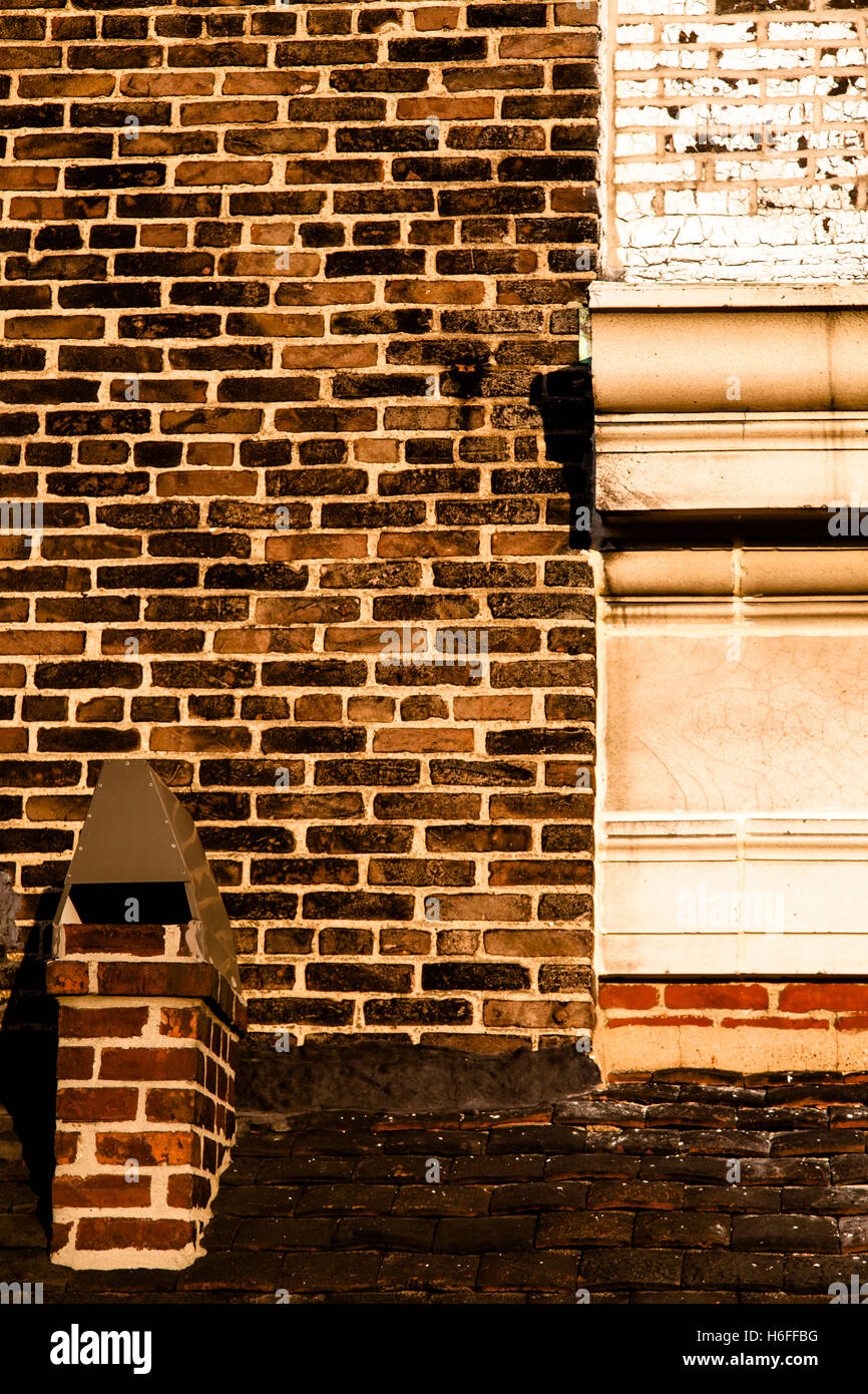 Brownstone chimney architectural detail Stock Photo Alamy