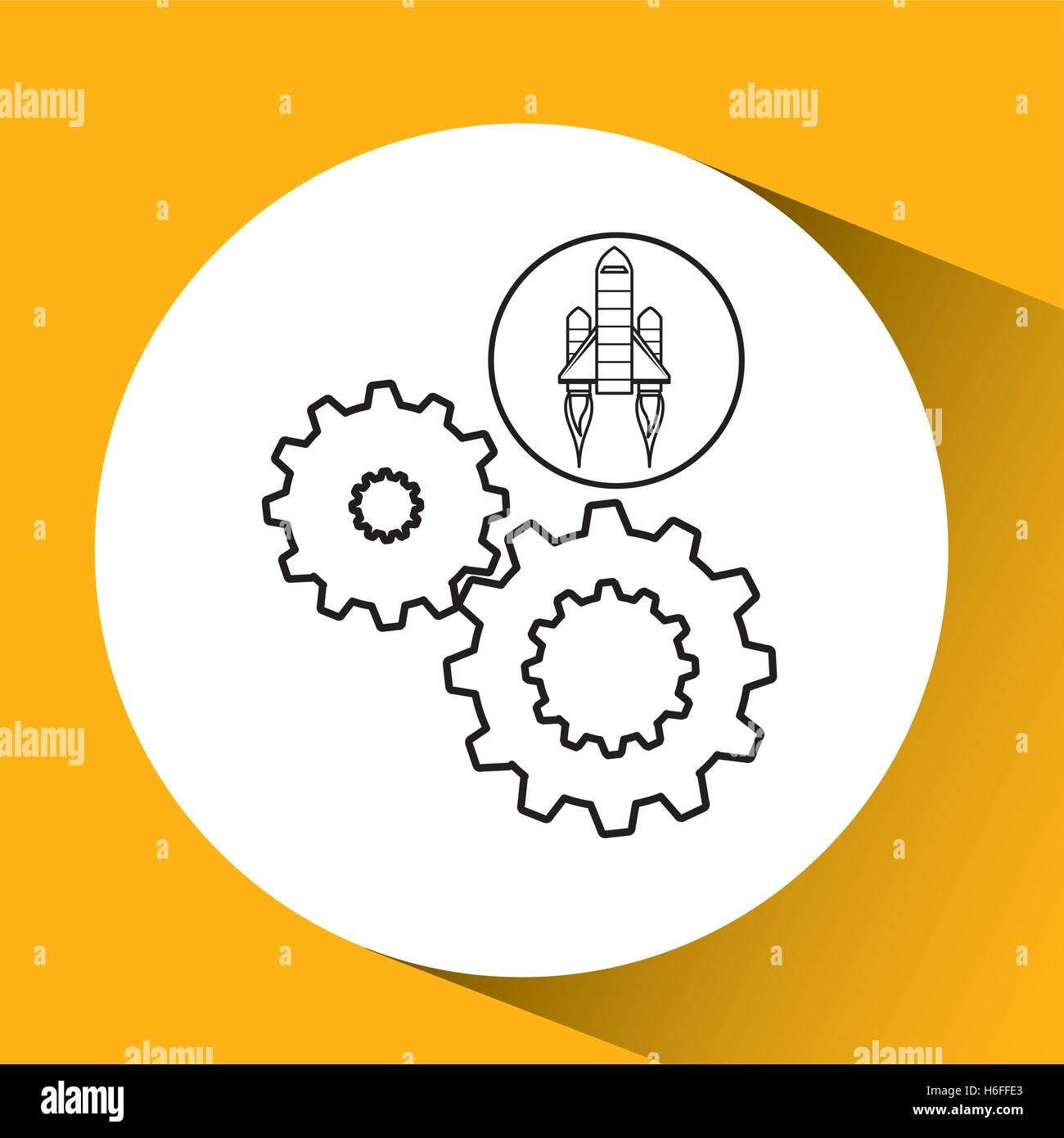red rocket concept business teamwork cooperation vector illustration ...
