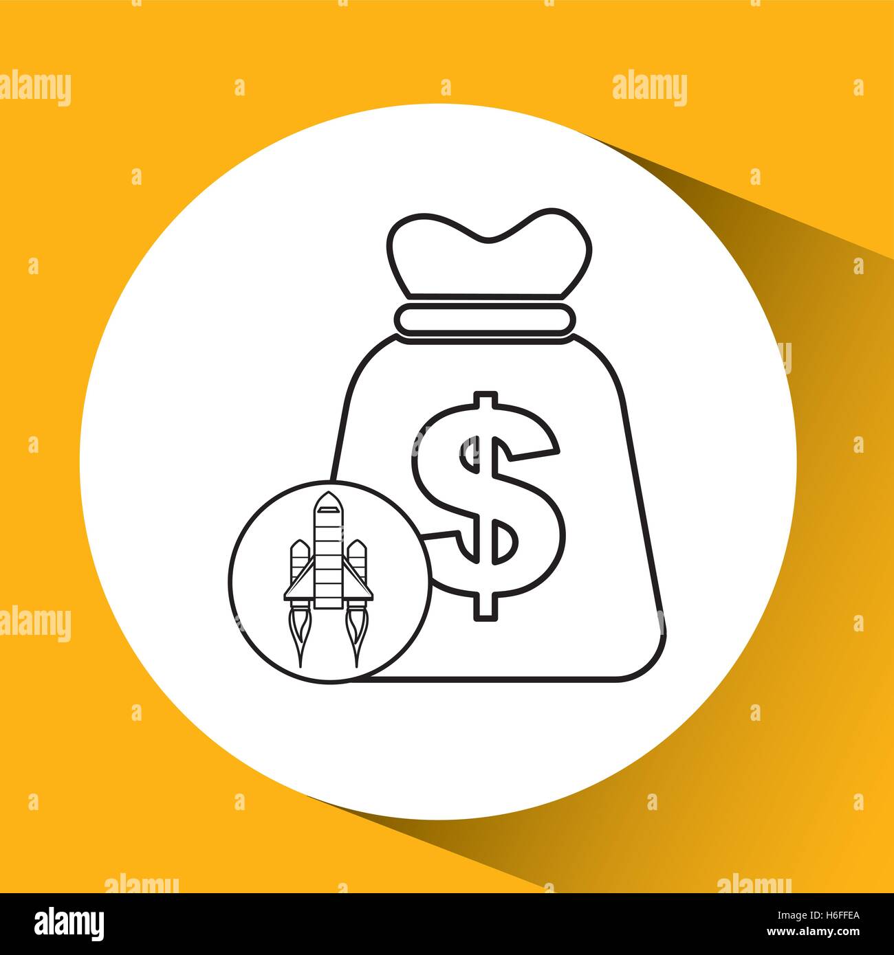red rocket concept business bag money vector illustration Stock Vector ...