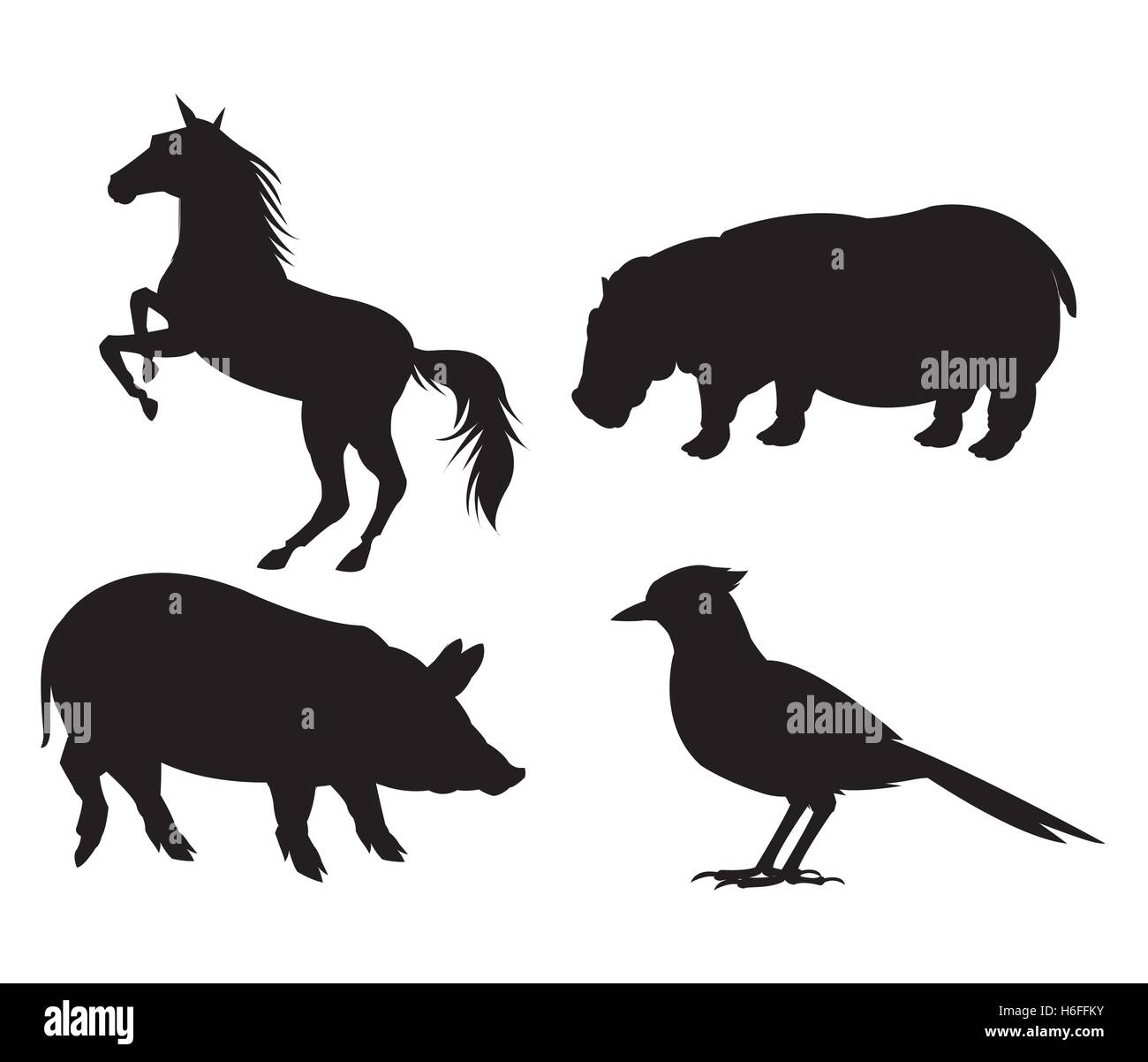 Black and white animals icon set Stock Vector Image & Art Alamy