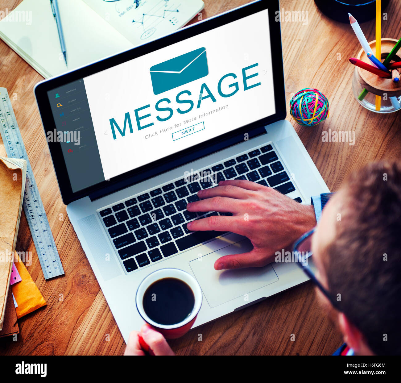 Message Contact Envelope Online Technology Concept Stock Photo