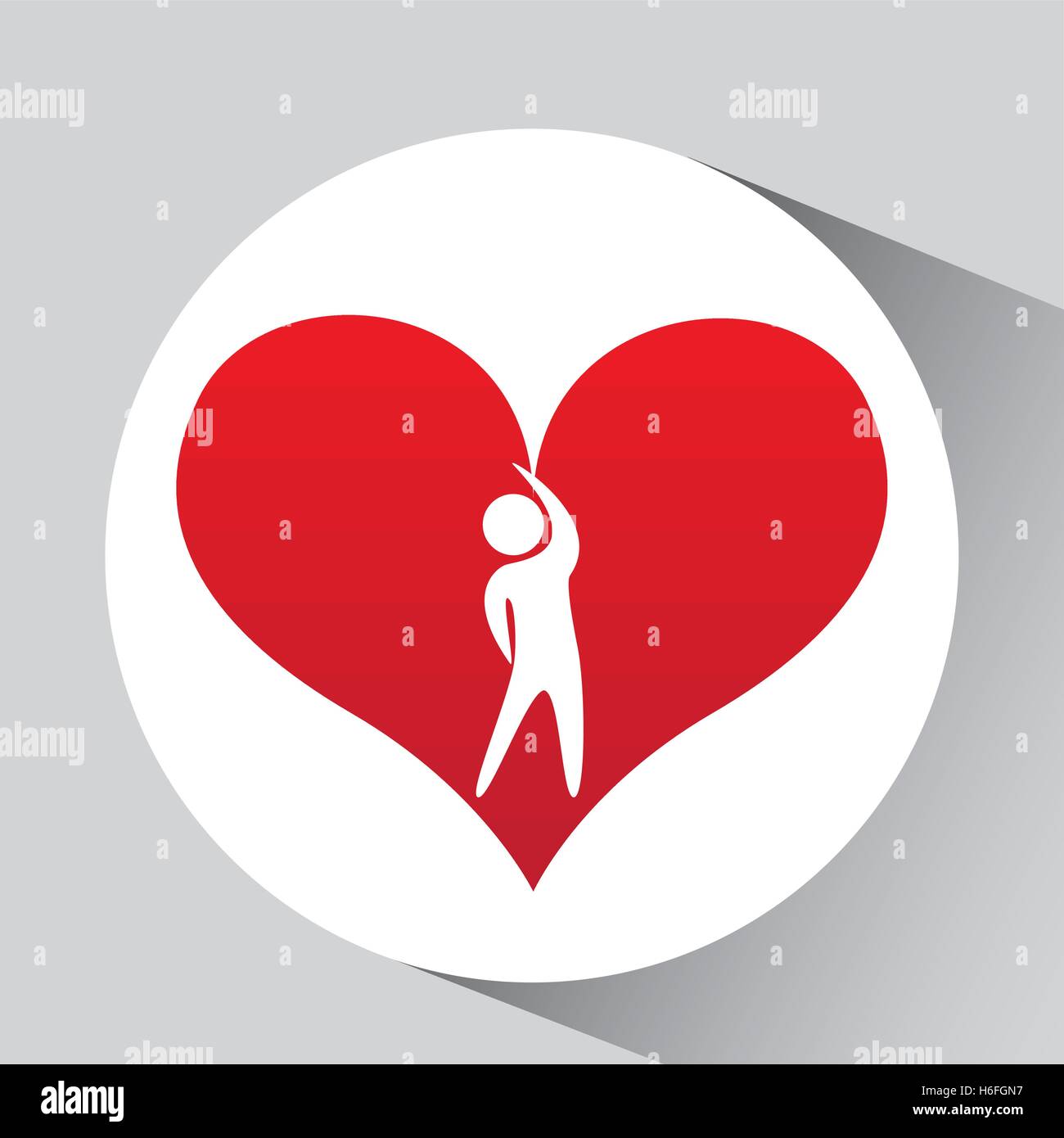 athlete silhouette heart beat streching vector illustration Stock ...