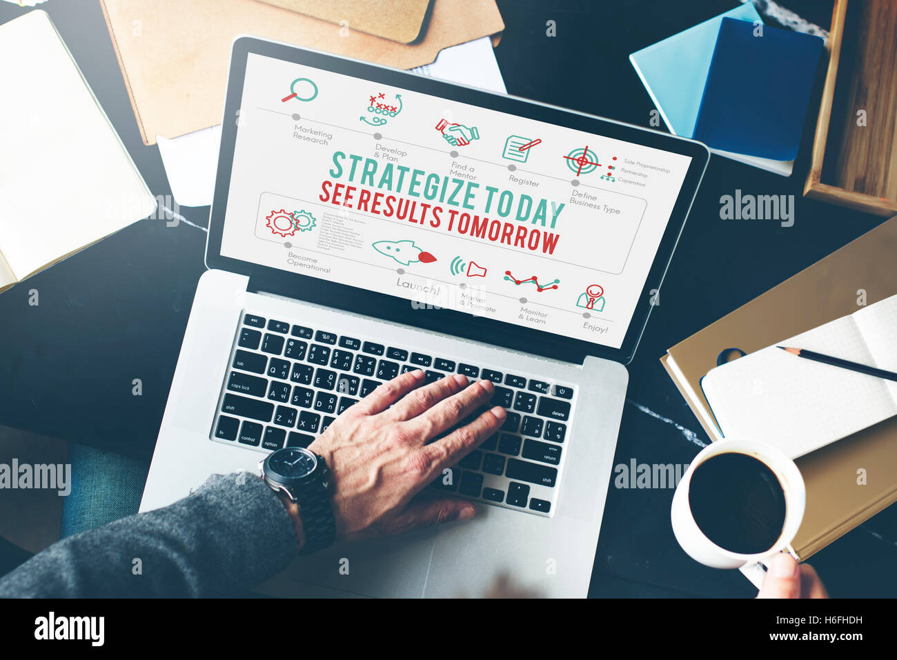 Strategy Planning Motivation Result Objective Concept Stock Photo - Alamy